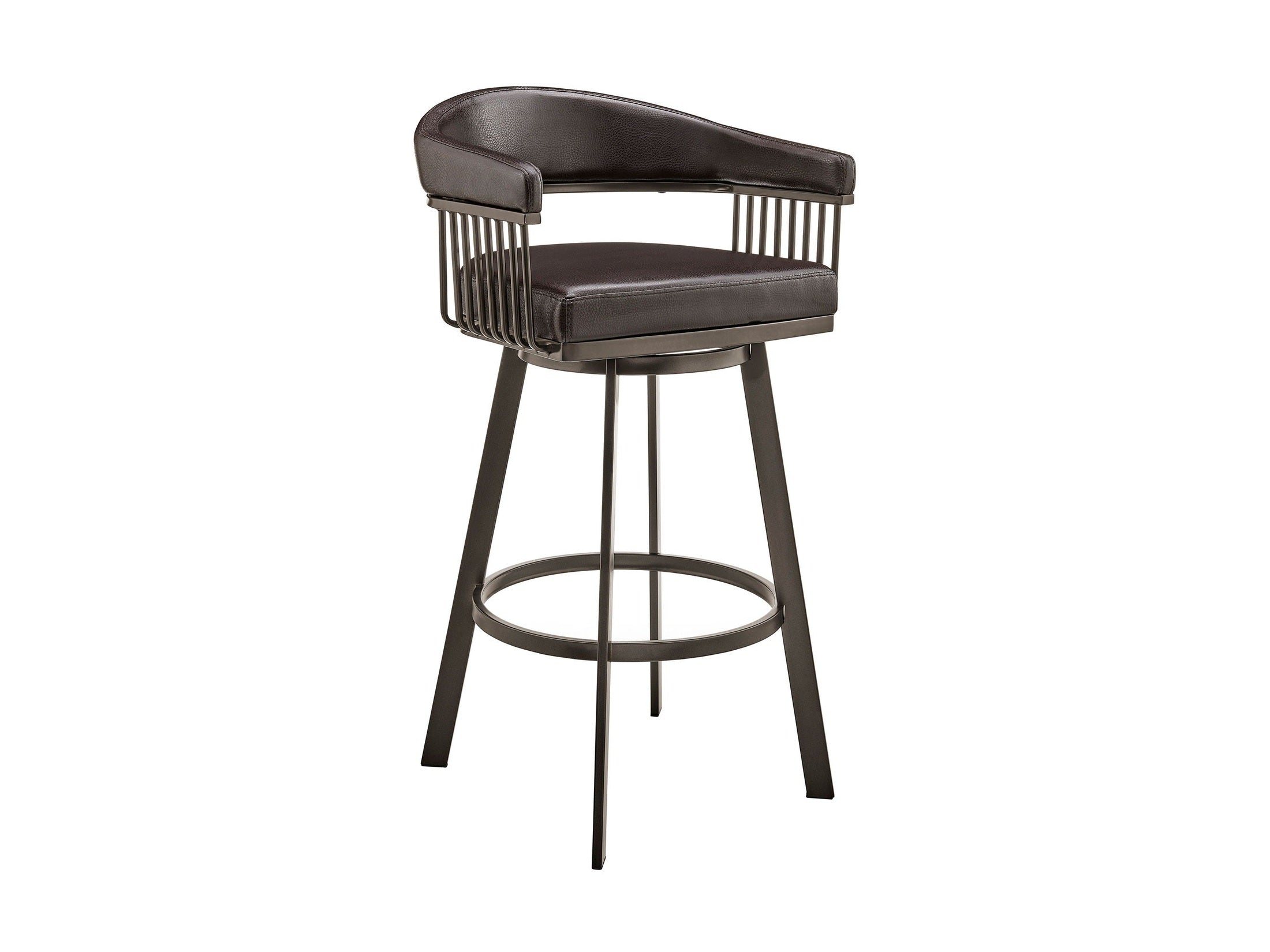 Bronson - Swivel Bar Stool - Java Brown Finish