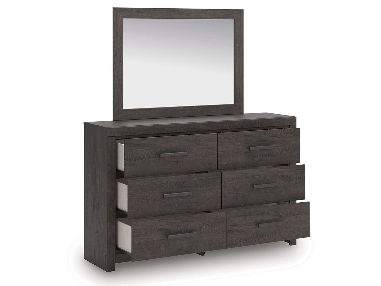 Prendonea - Dresser and Mirror - Charcoal