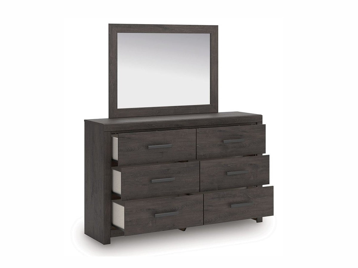 Prendonea - Dresser and Mirror - Charcoal