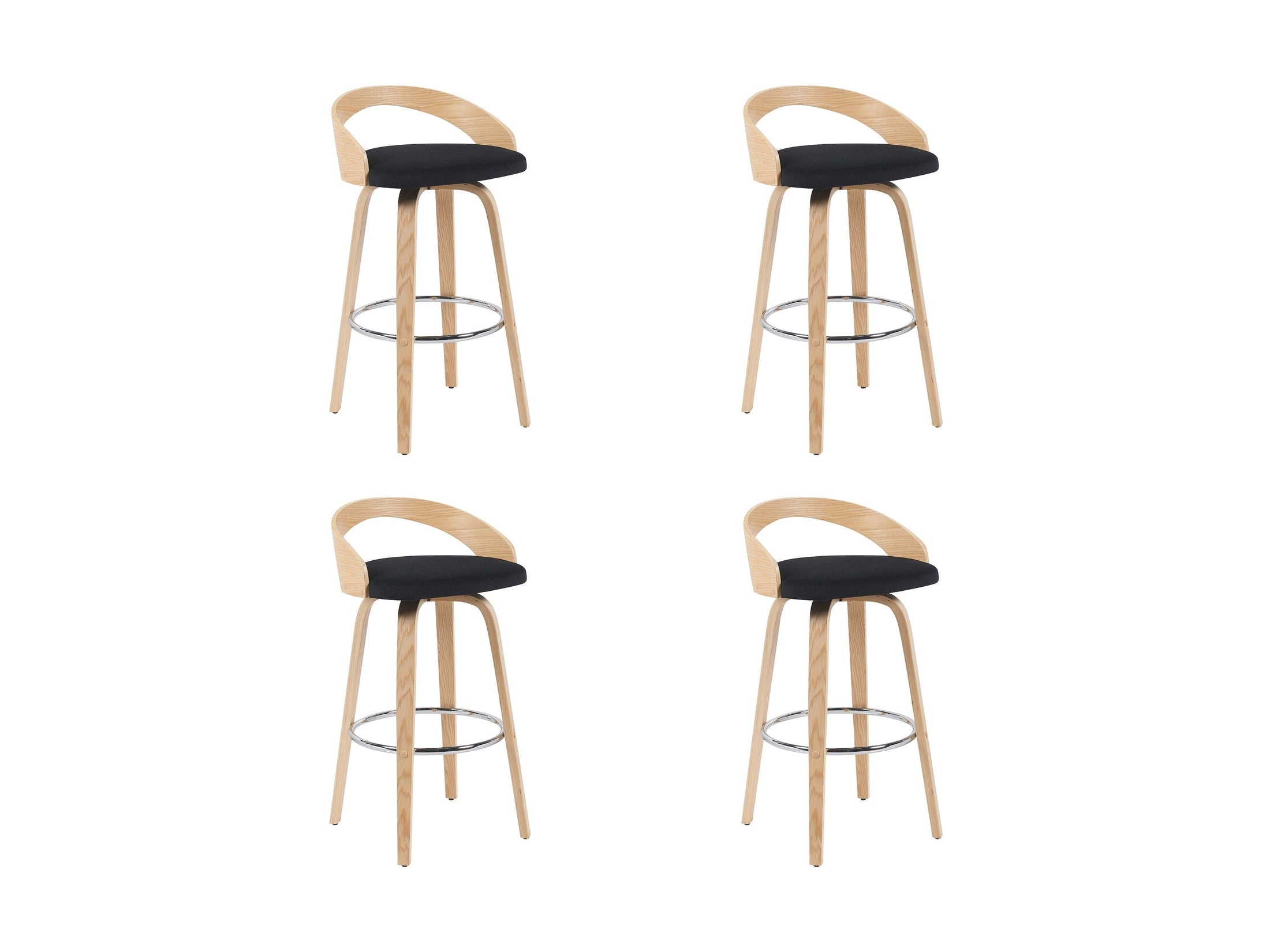Sonia - Modern Swivel Bar Height Stool - Patterned Oak Wood Finish