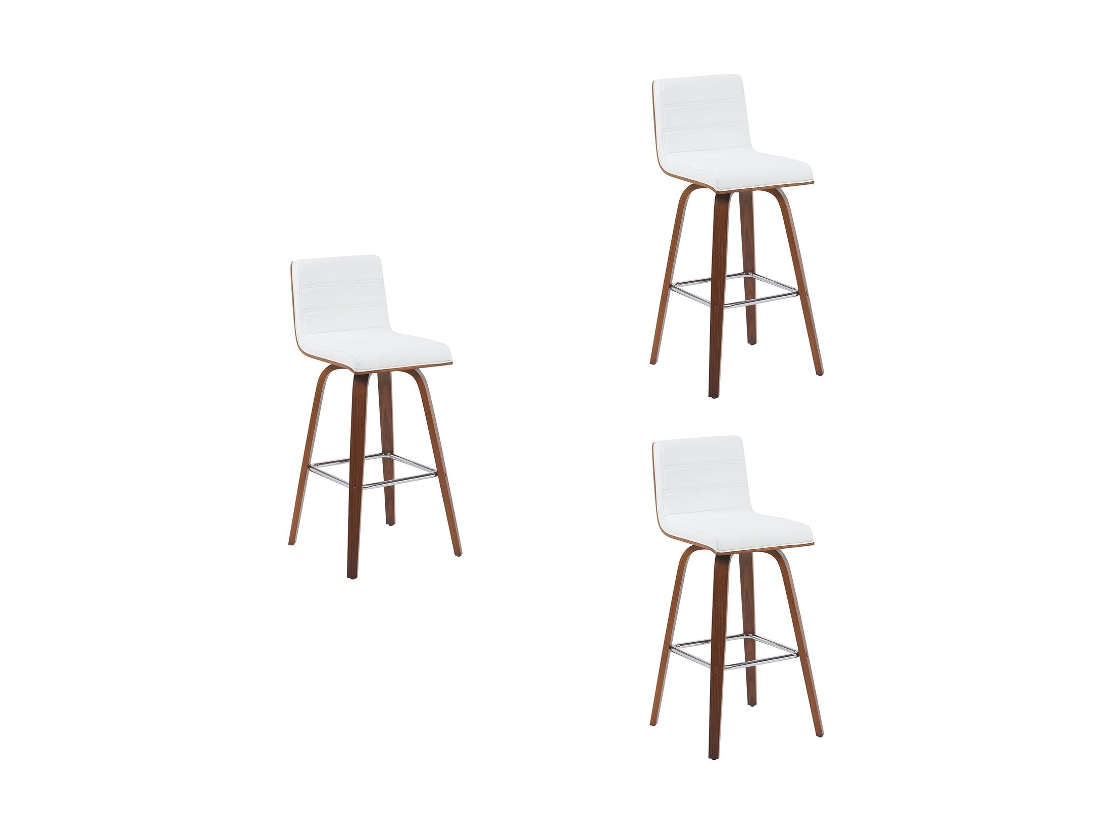 Vienna - Modern Swivel Bar Height Stool - Walnut Finished Wood Frame