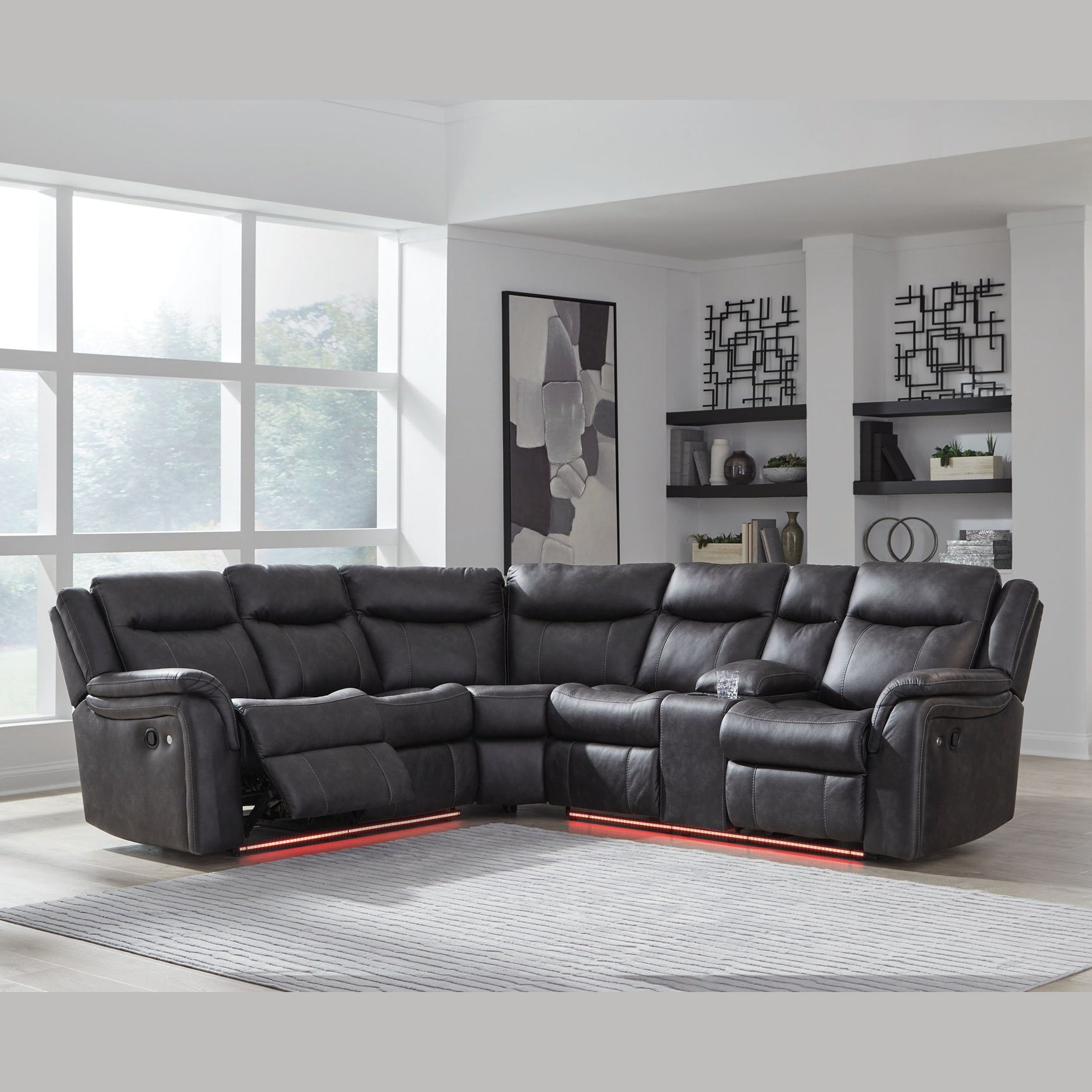 Sultan Meadow - 2-Piece Reclining Sectional - Carbon