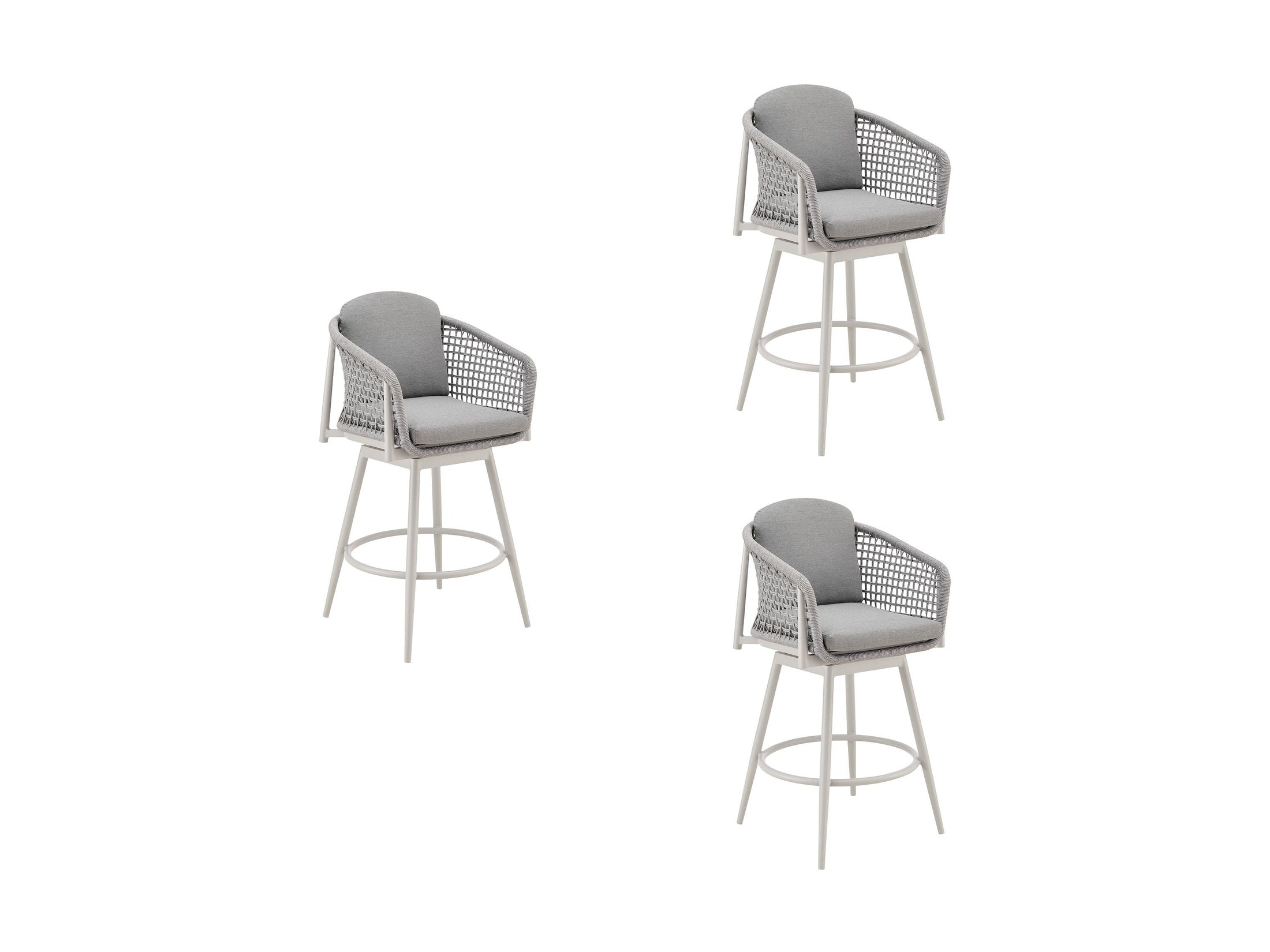 Rhodes - Outdoor Patio Swivel Counter Stool Set