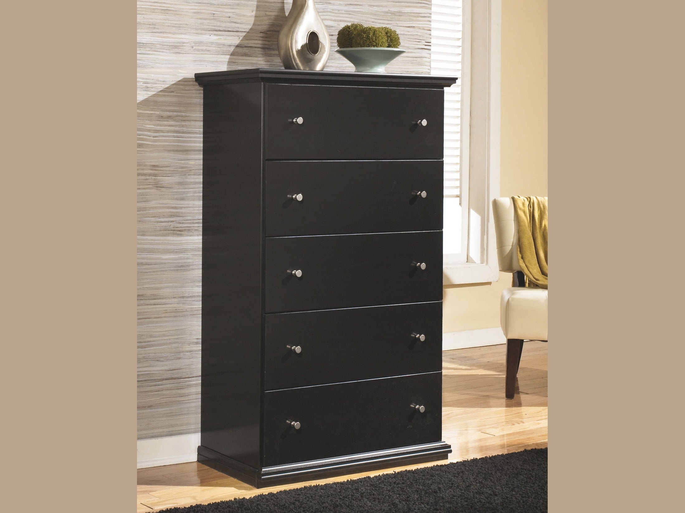 Maribel - Five Drawer Chest - Black