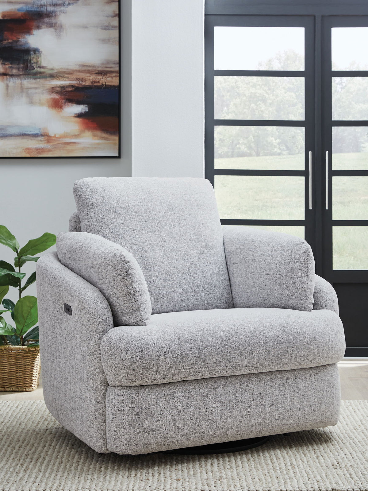 Alainmont Next-Gen Nuvella - Swivel Power Recliner - Stone