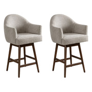 Jaxon - Brown Solid Wood Upholstered 26" Counter Height Swivel Barstool