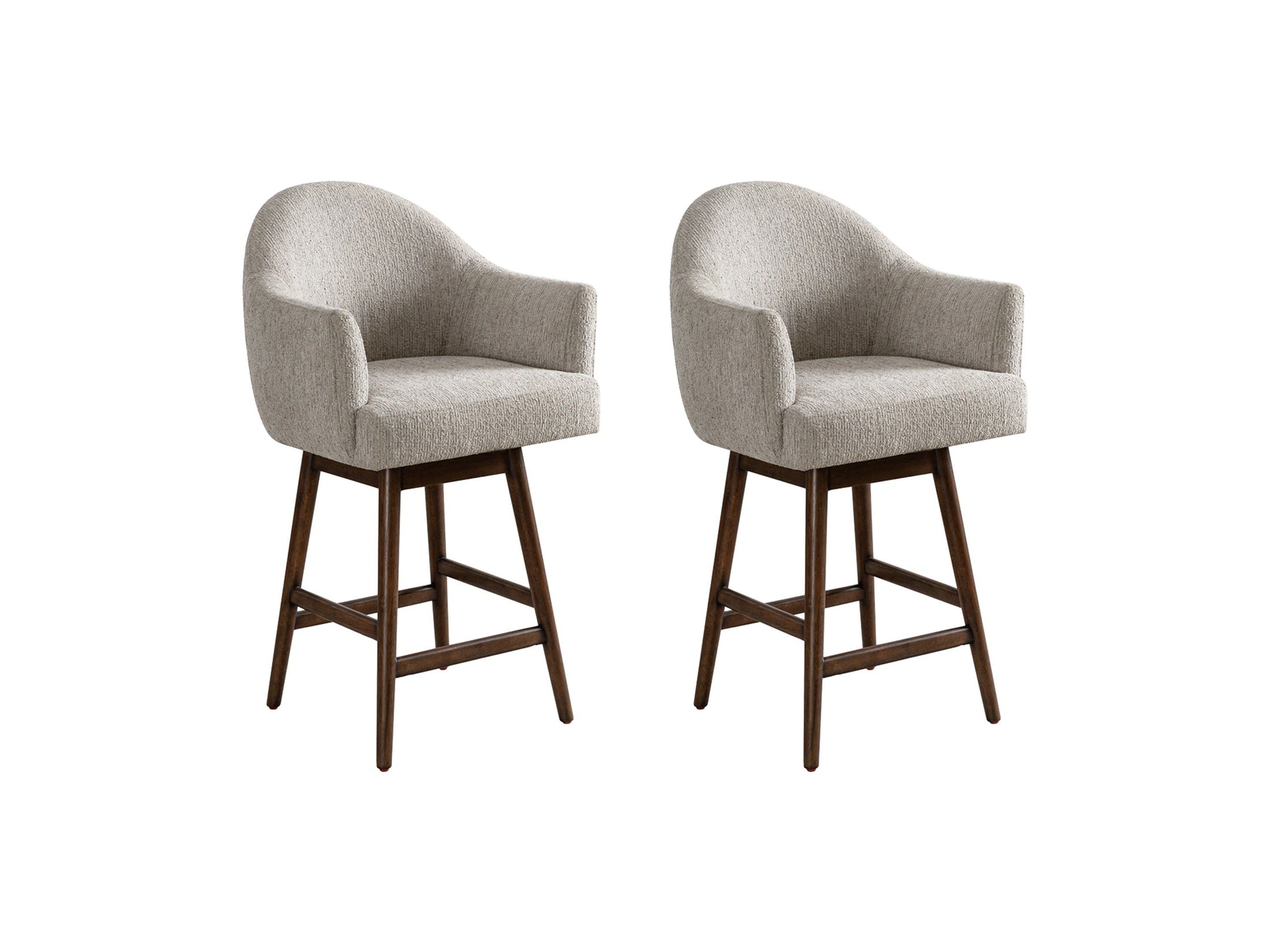 Jaxon - Brown Solid Wood Upholstered 26" Counter Height Swivel Barstool