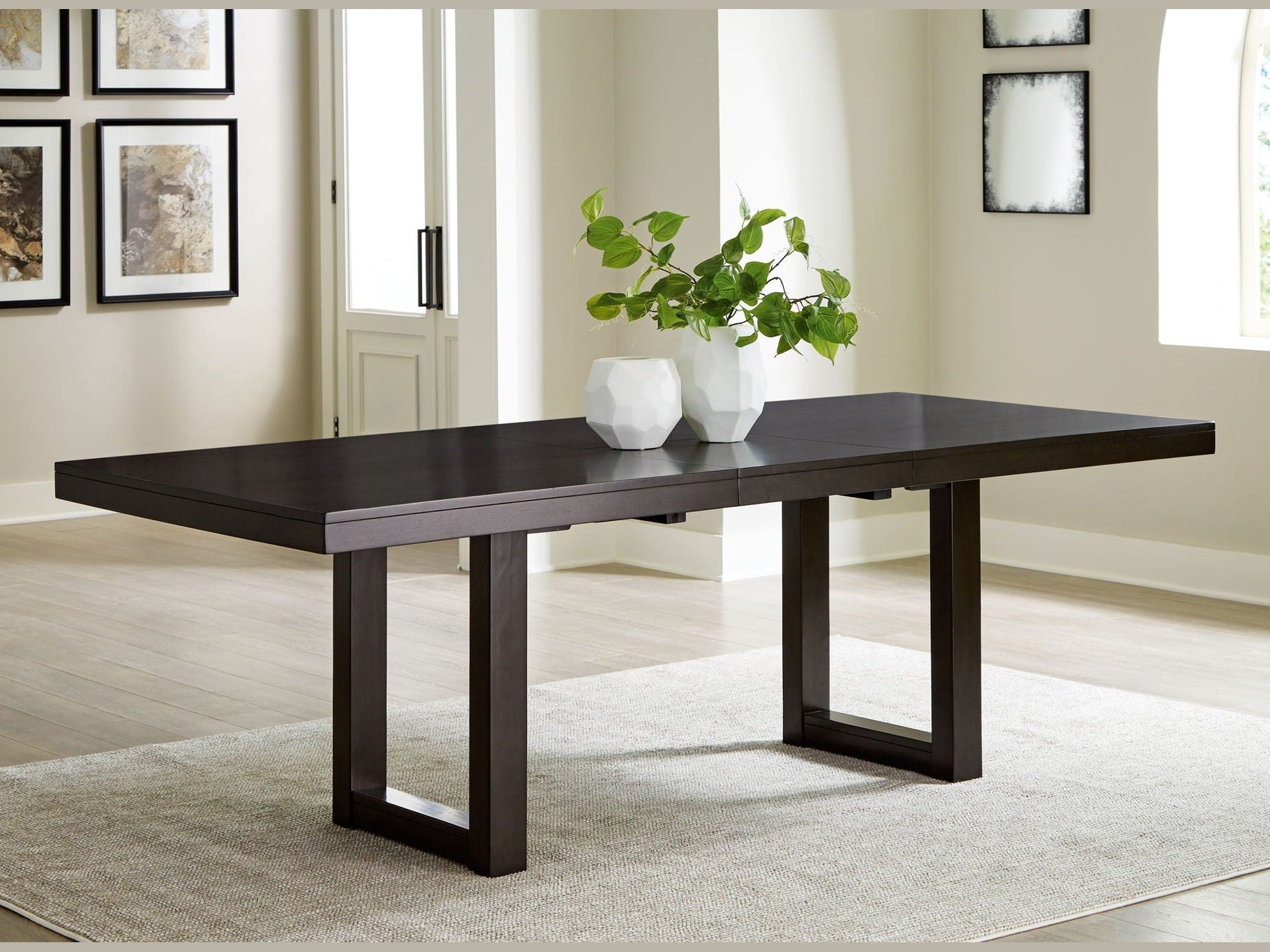 Neymorton - Rectangular Dining Room Butterfly Extension Table - Dark Grayish Brown