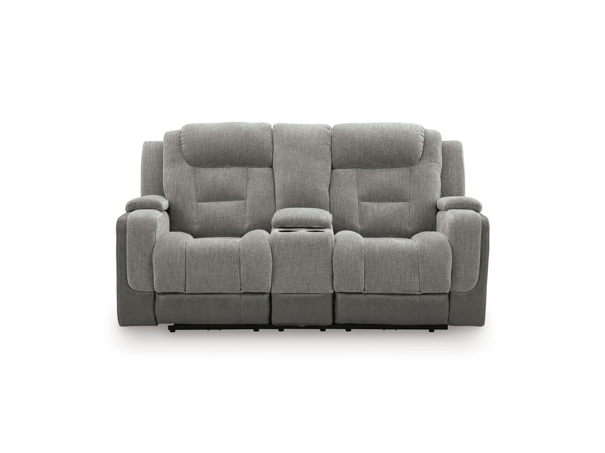 Mixed Motion - Power Reclining Loveseat With Console / Adjustable Headrest