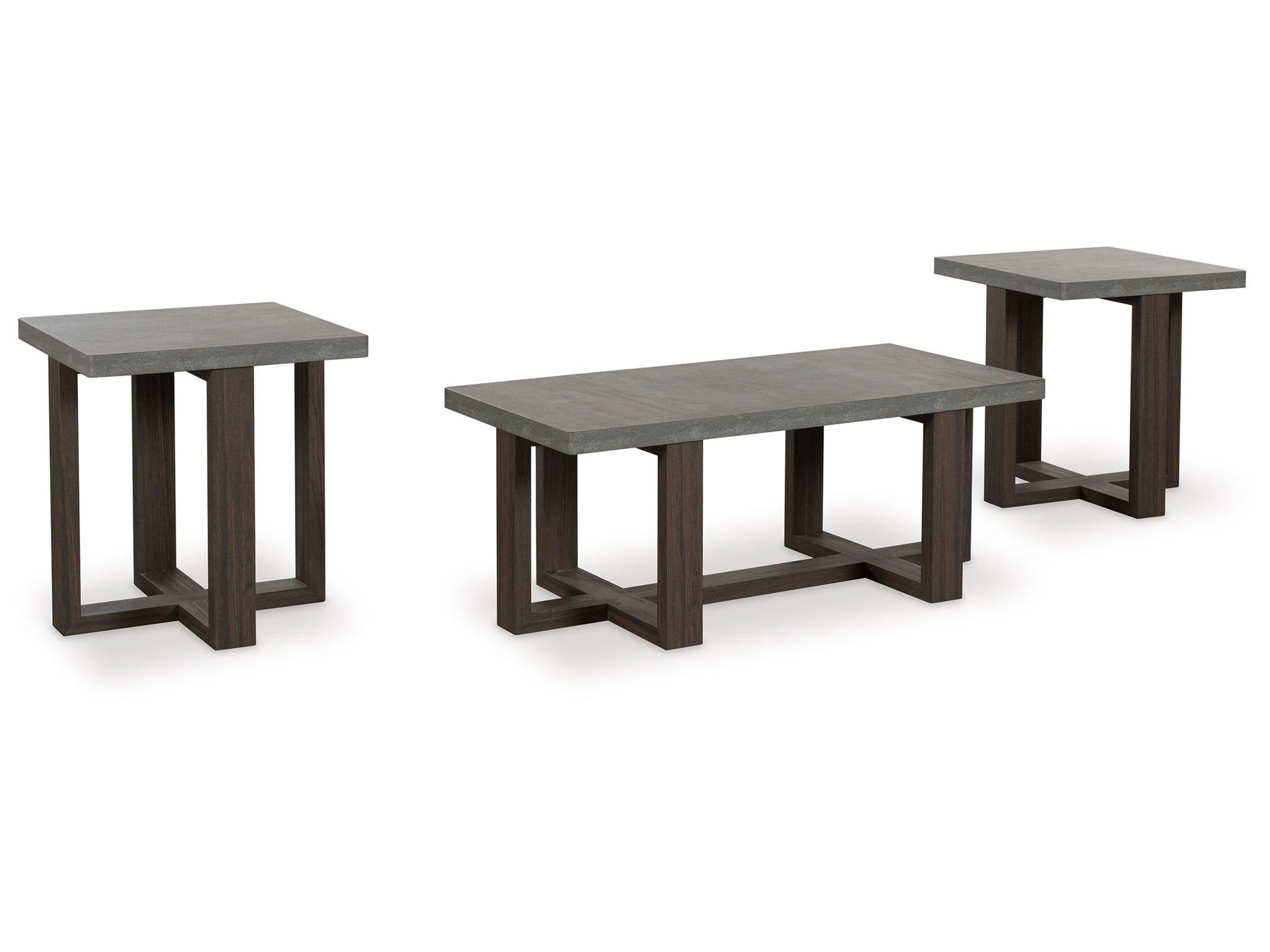 Dynnford - Occasional Table Set (Set of 3) - Gray / Brown