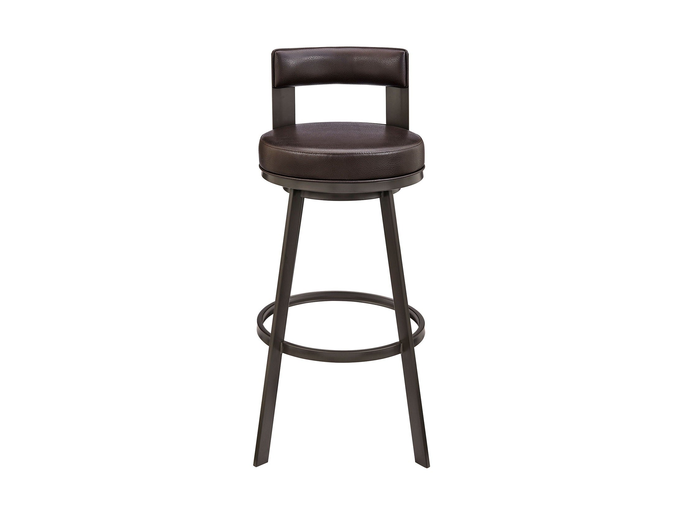 Lynof - Swivel Counter Stool - Black Finish