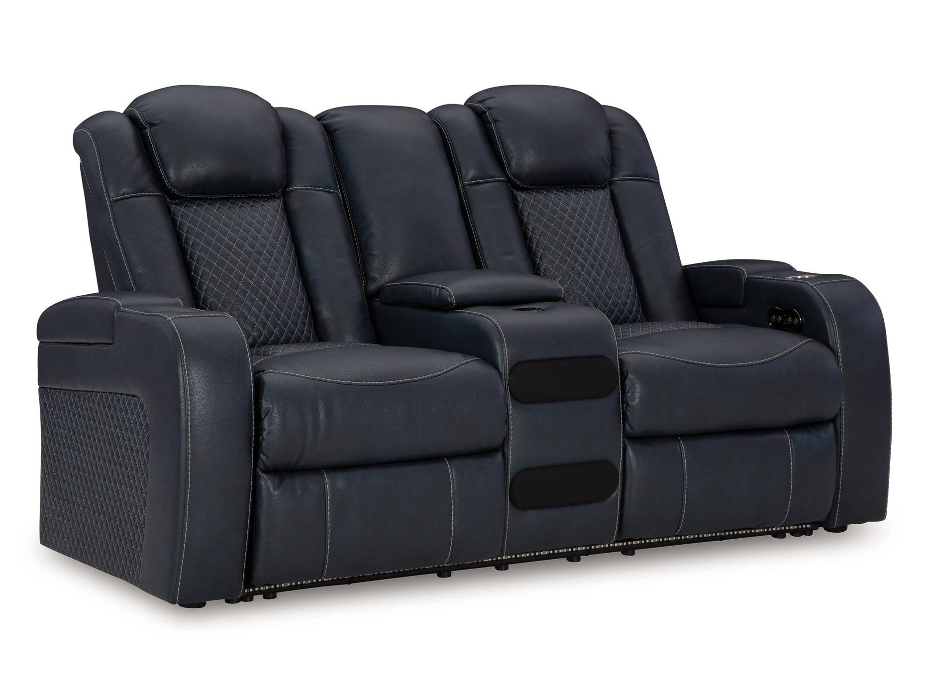 Fyne-dyme - Power Reclining Loveseat With Console/Adj Hdrst