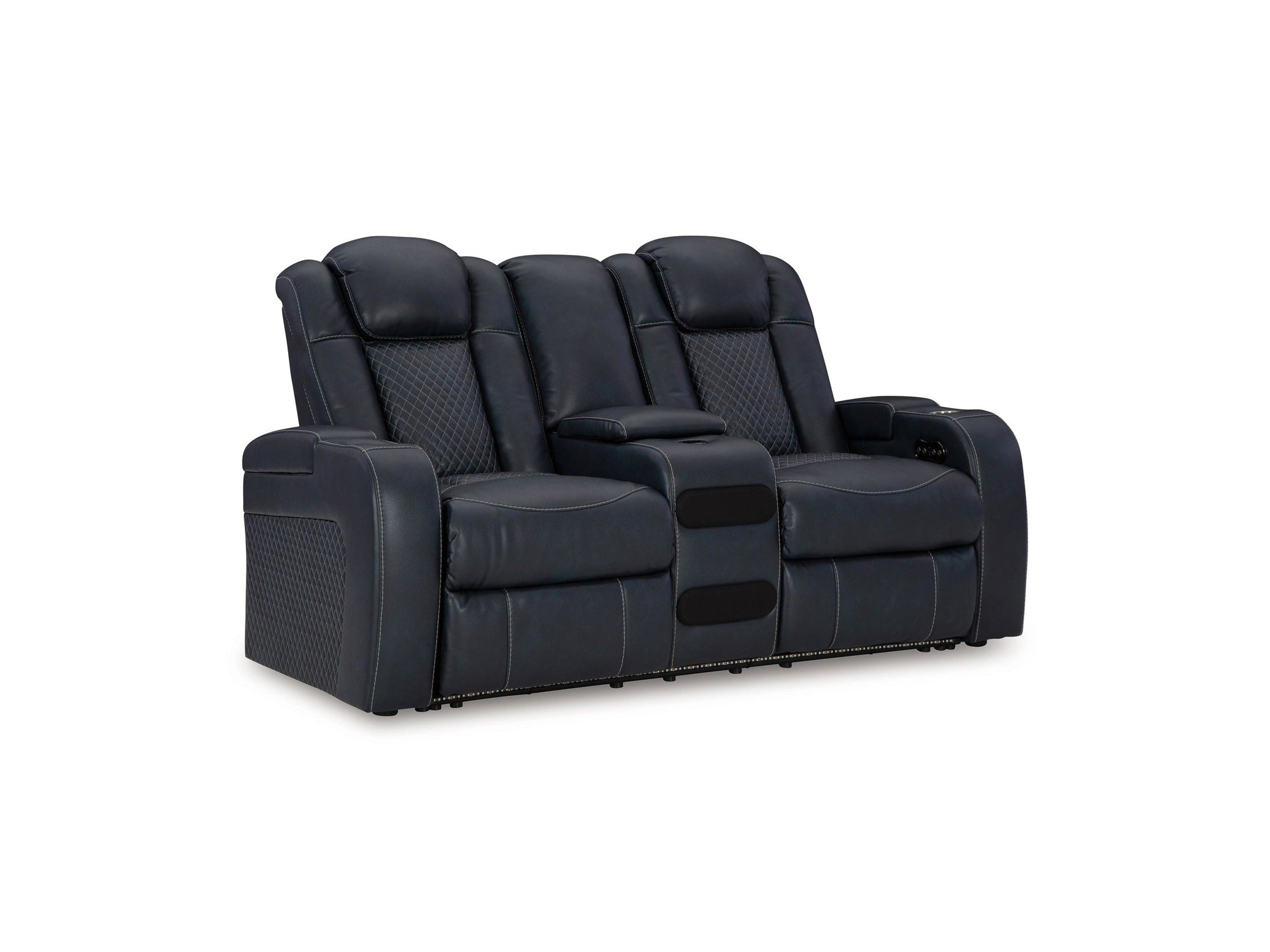 Fyne-dyme - Power Reclining Loveseat With Console/Adj Hdrst