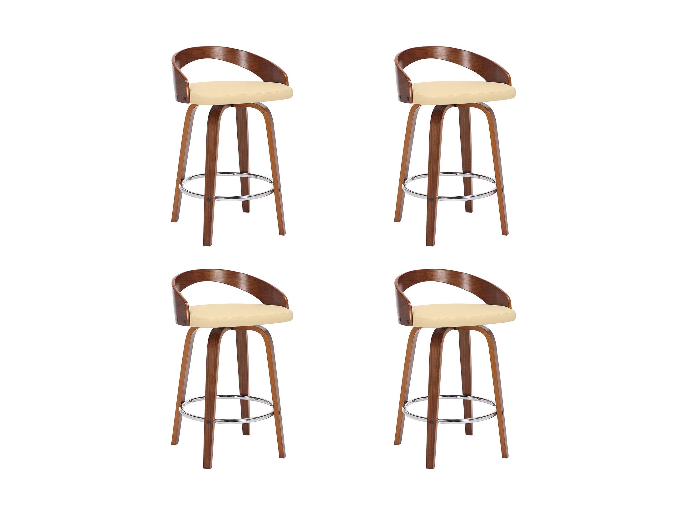 Sonia - 26" Counter Height Swivel Bar Stool - Walnut Wood