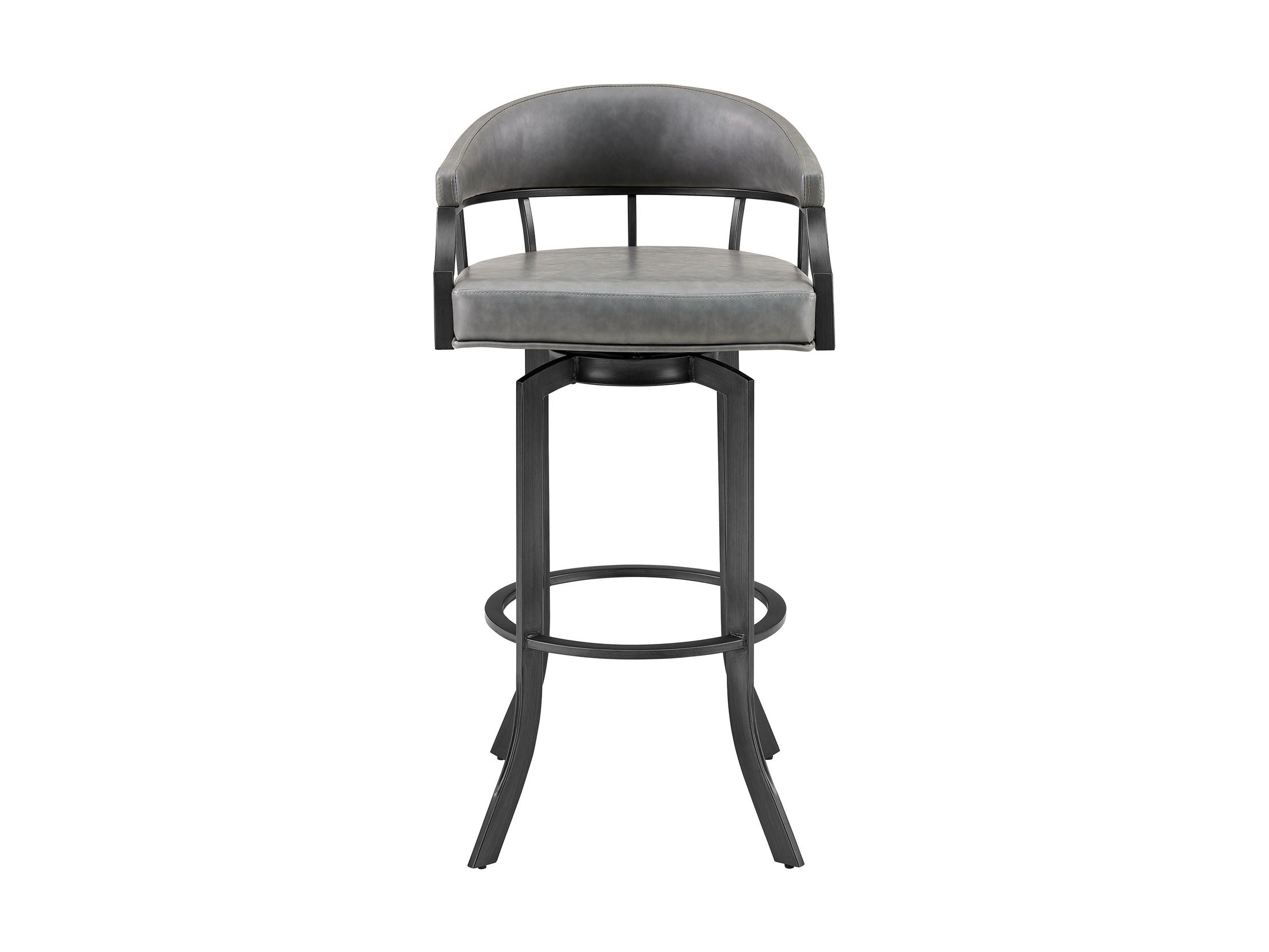 Pharaoh - Swivel Faux Leather Bar Stool - Mineral Finish