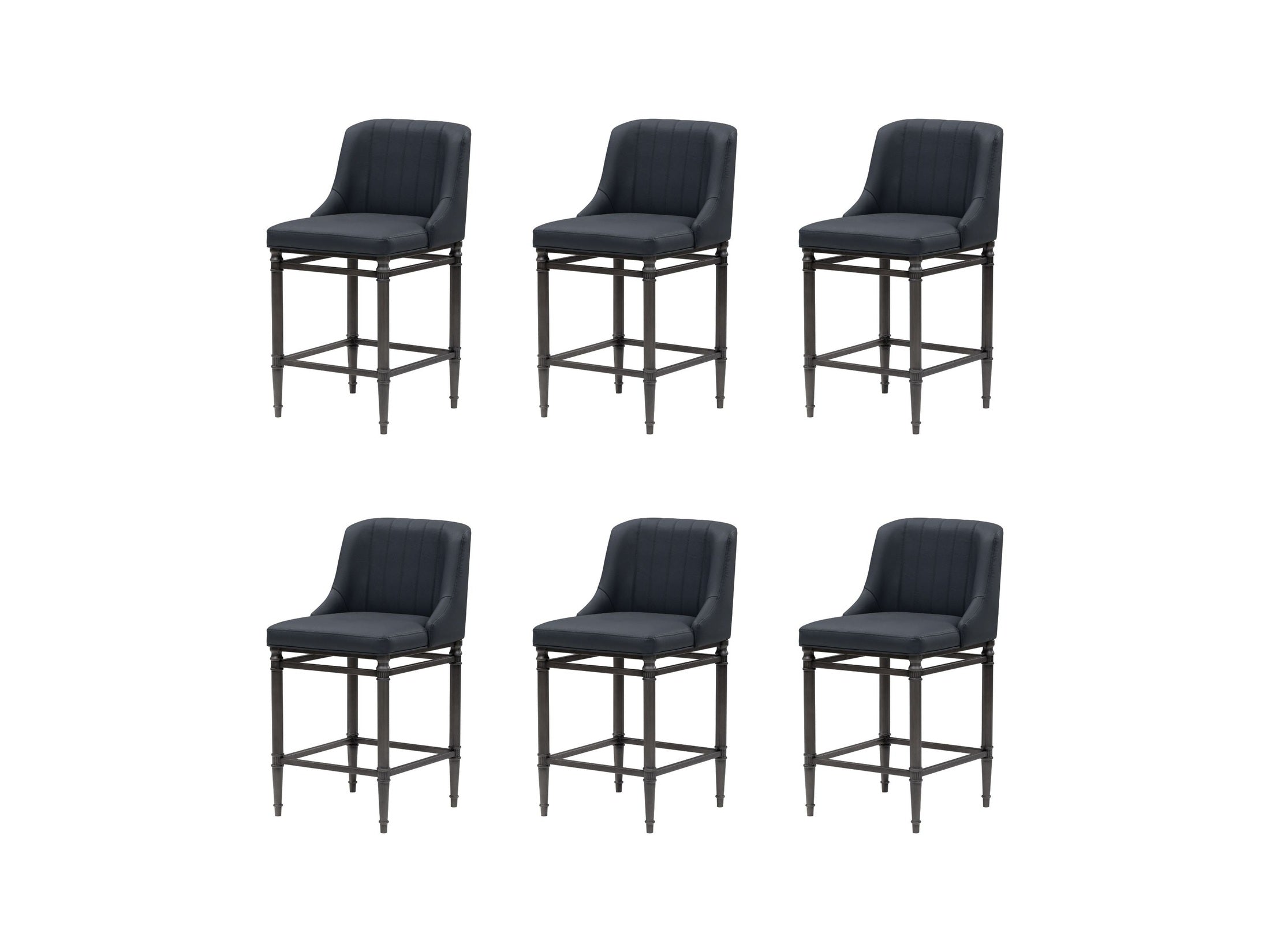 Marvin - Steel Frame Faux Leather Upholstered Counter Height Barstool