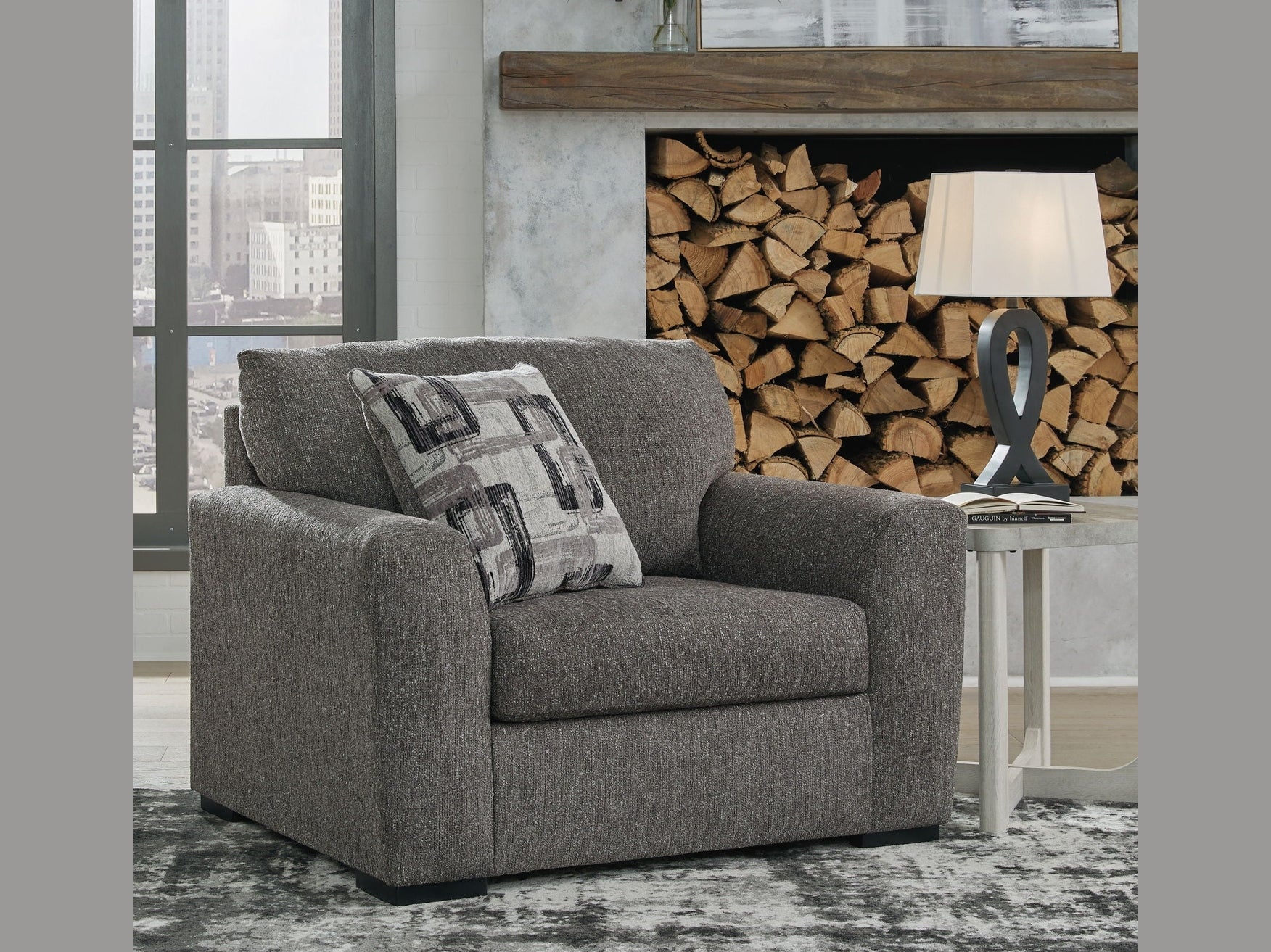 Gardiner - 2 Pc. - Chair And A Half, Ottoman - Pewter