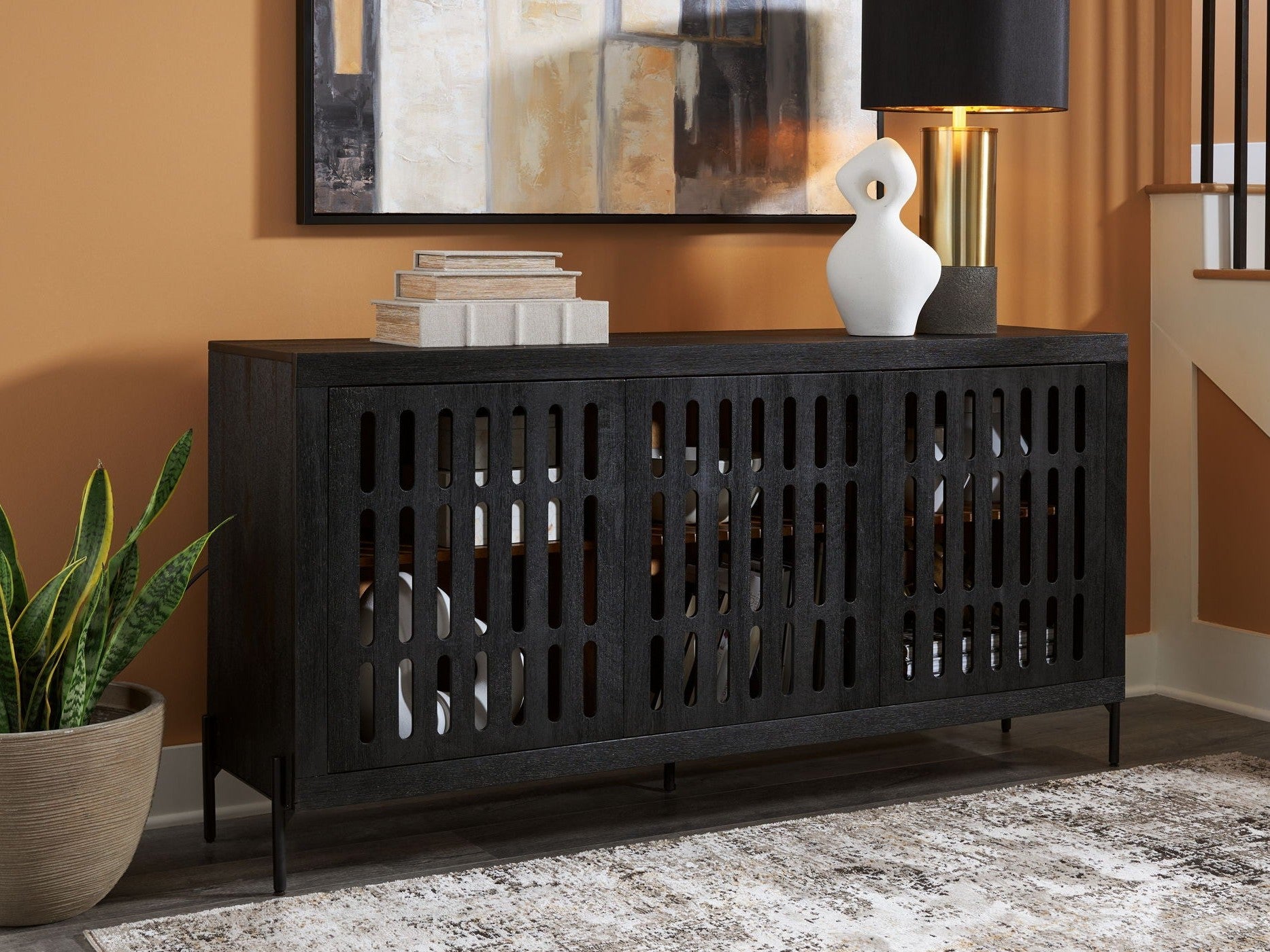Vallisburg - Accent Cabinet - Black / Natural