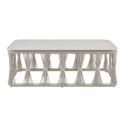 Breeze - Powder Coated Metal Rectangle Outdoor Coffee Table With Sintered Stone Table Top - Cream