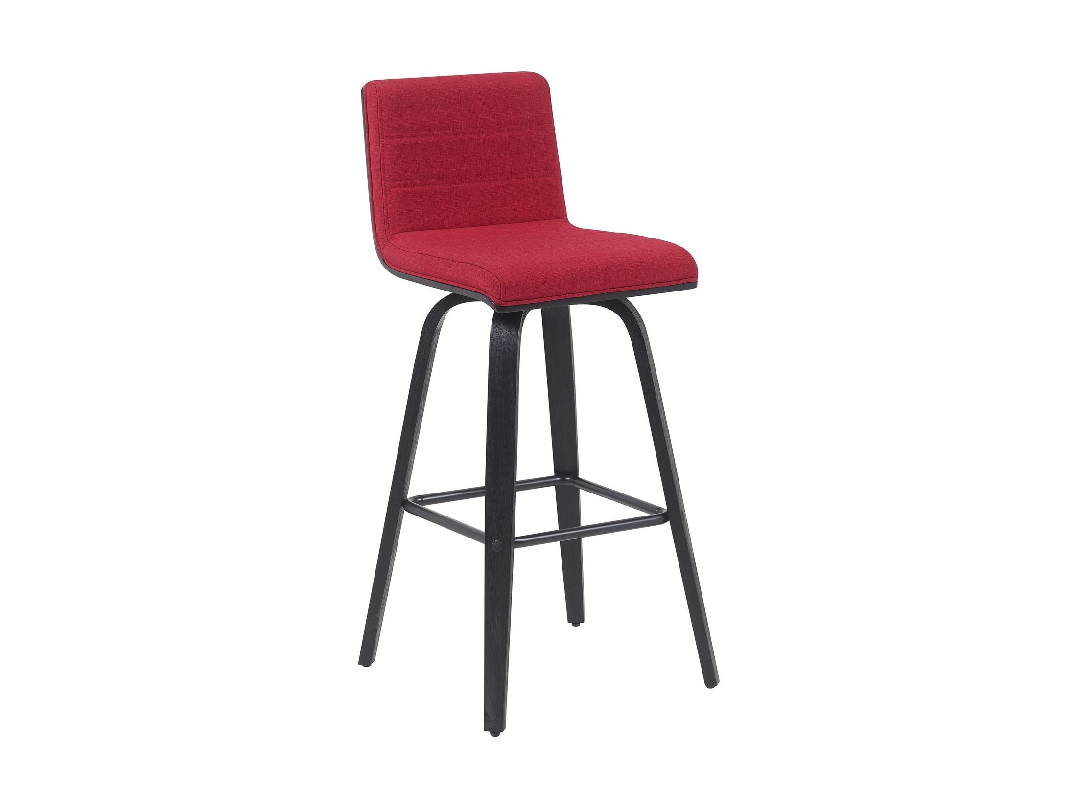 Vienna - Modern Swivel Bar Height Stool - Black Brushed Wood Frame