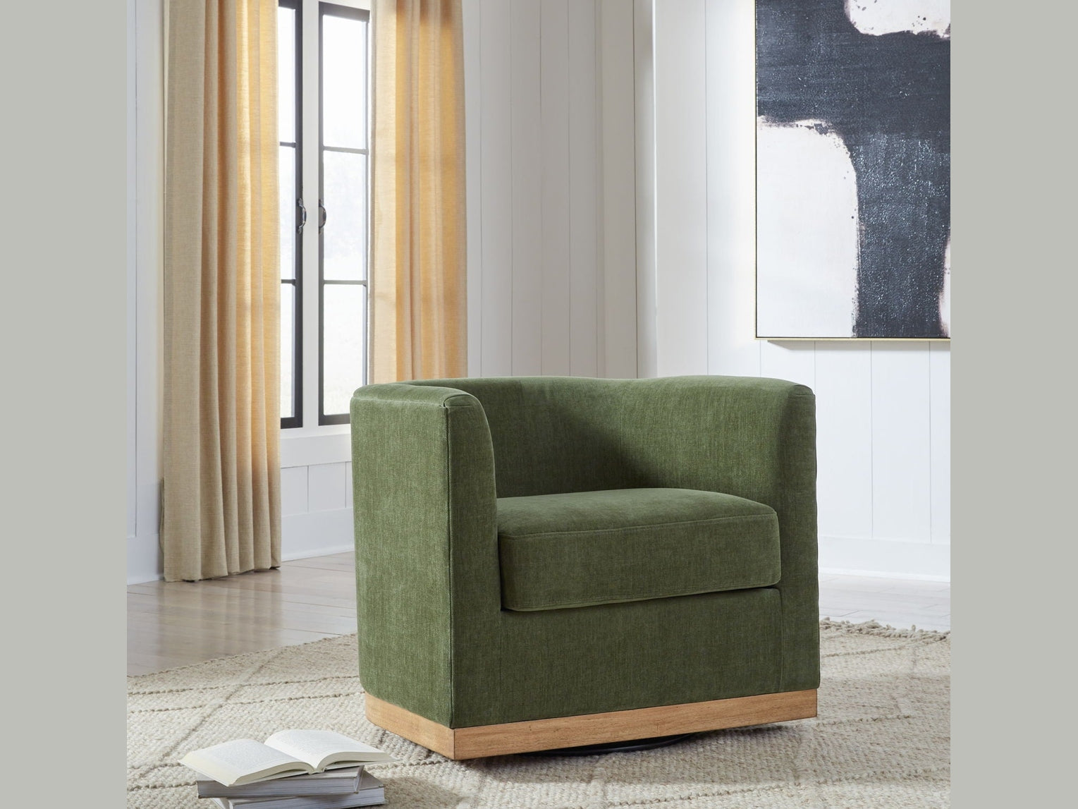 Jersonlow - Swivel Chair - Forest Green
