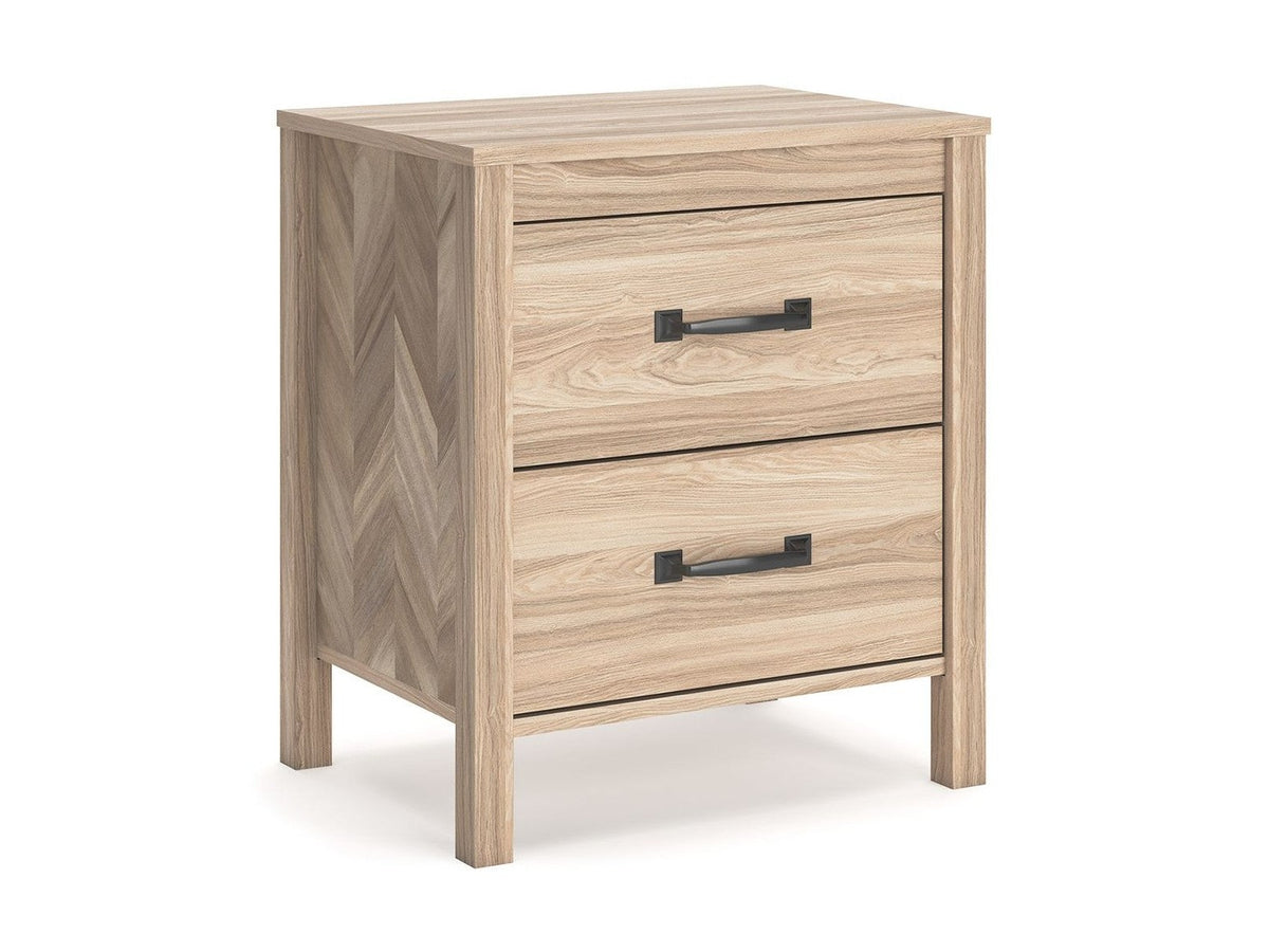 Battelle - Two Drawer Night Stand - Tan