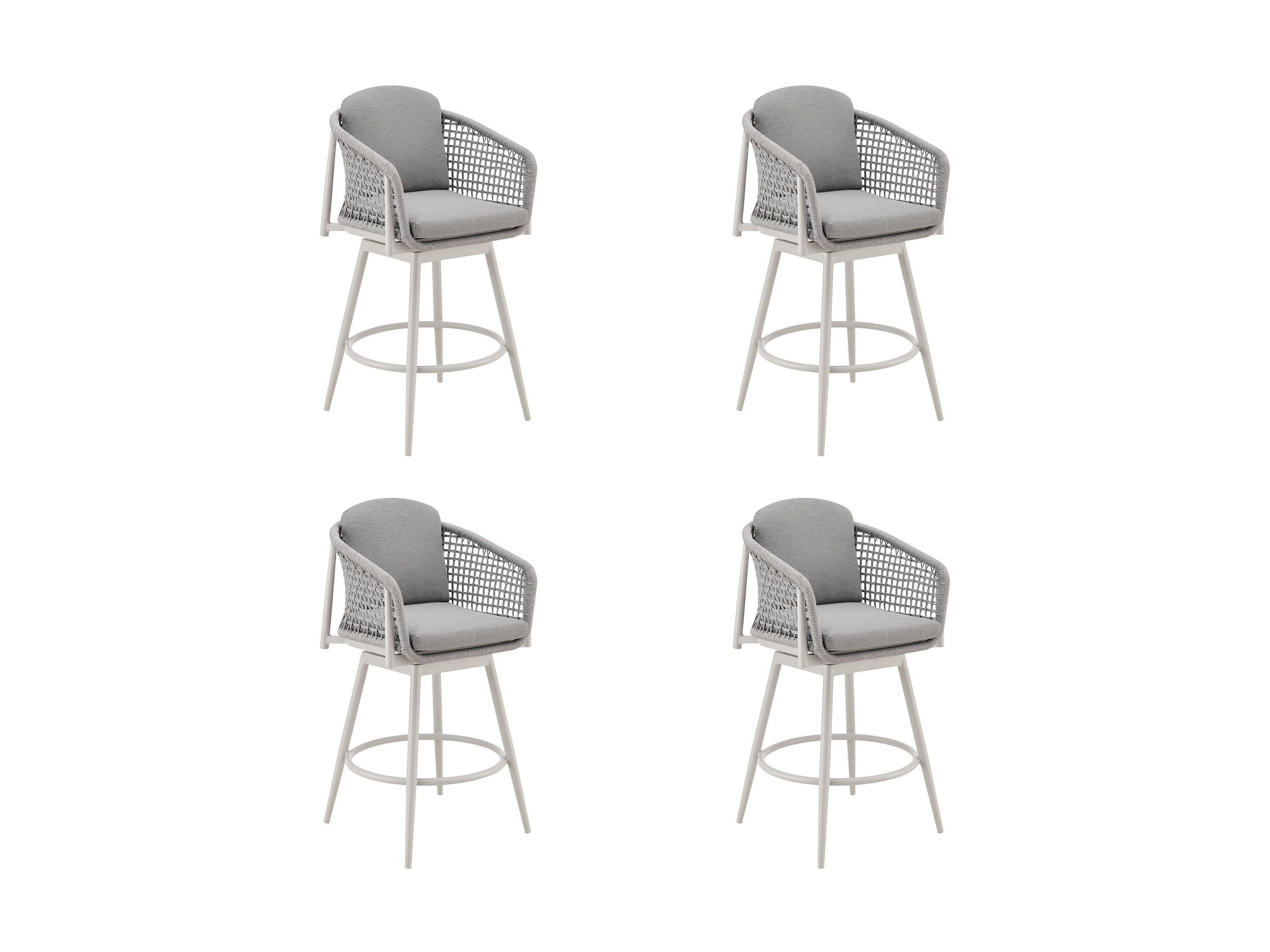 Rhodes - Outdoor Patio Swivel Counter Stool Set