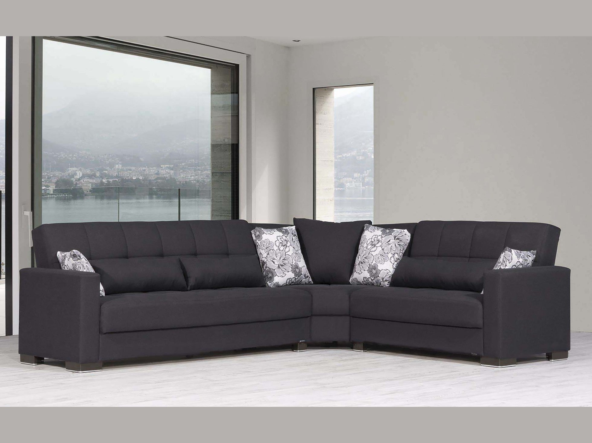 Ottomanson Armada - Upholstered Convertible Sectional With Storage - Polyester