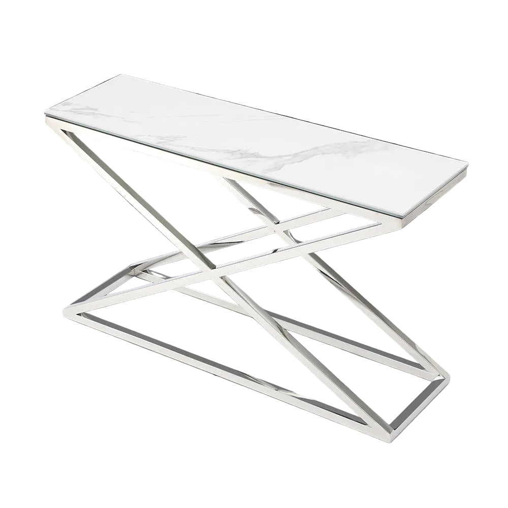 Modern coffee table with geometric design on a gradient background