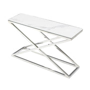 Modern coffee table with geometric design on a gradient background
