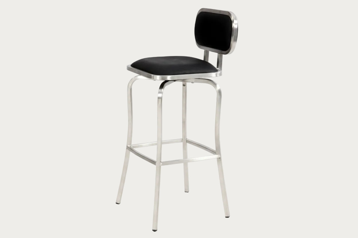 1192 bar stool with black seat and backrest on a white background