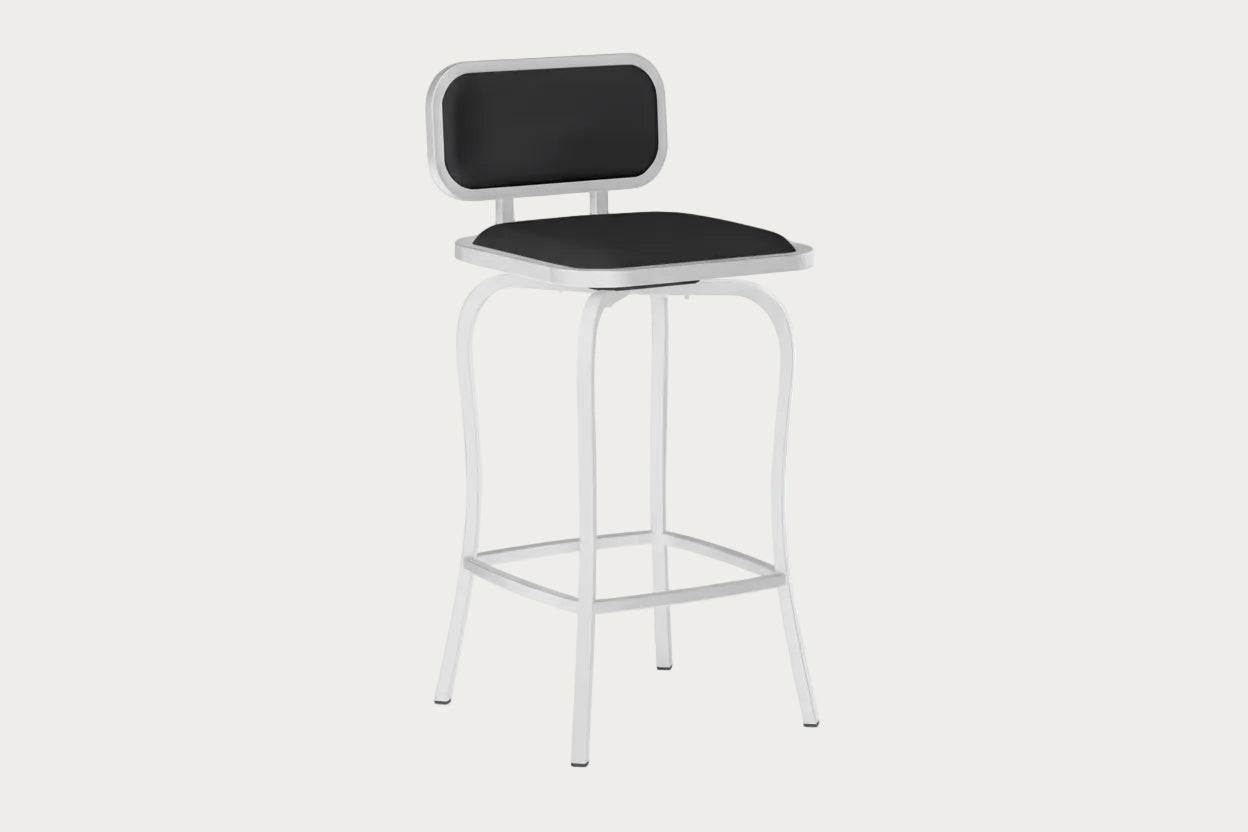 1192 counter stool with black seat and backrest on a white background