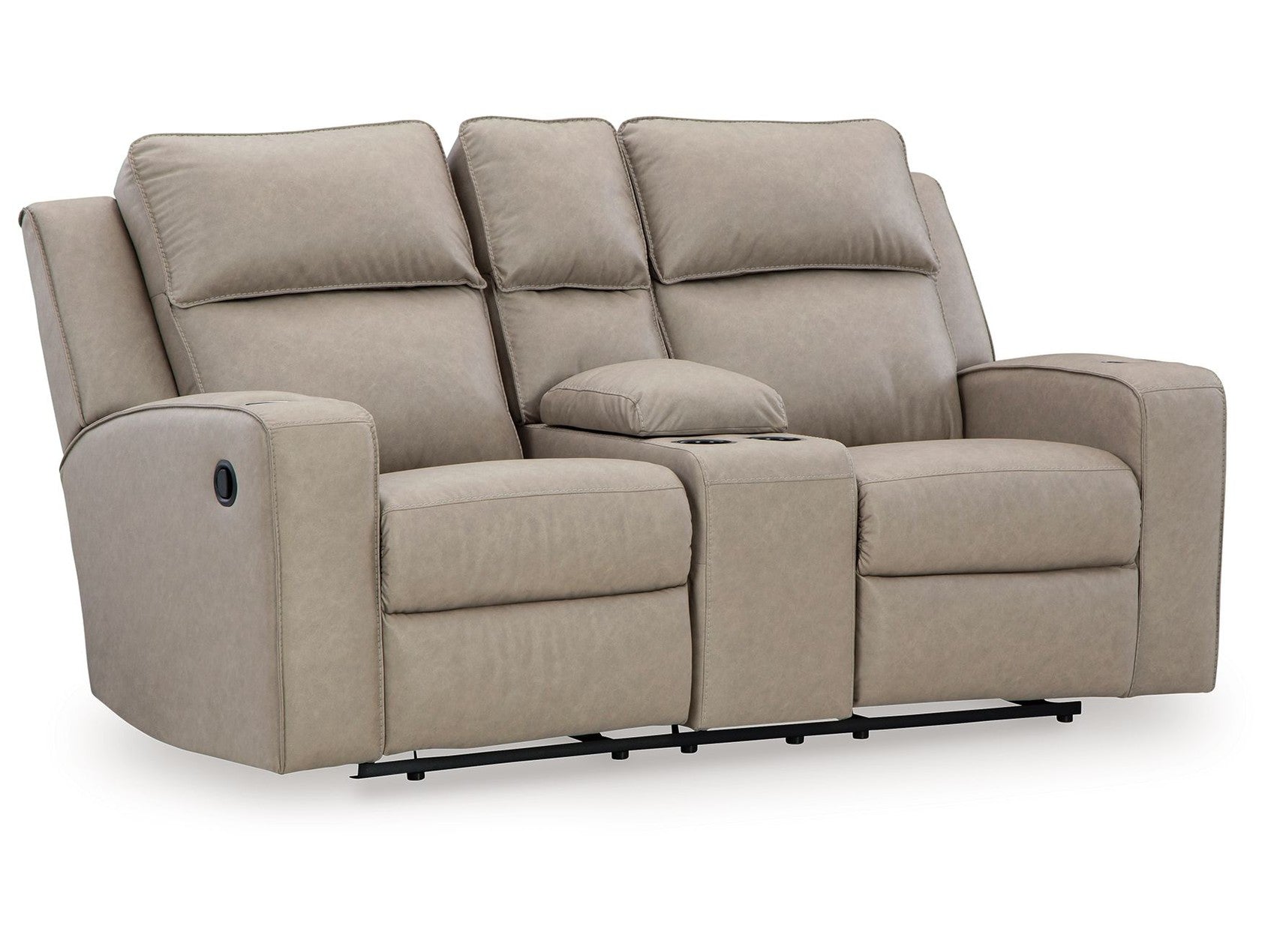Lavenhorne - Dbl Rec Loveseat W/Console - Pebble