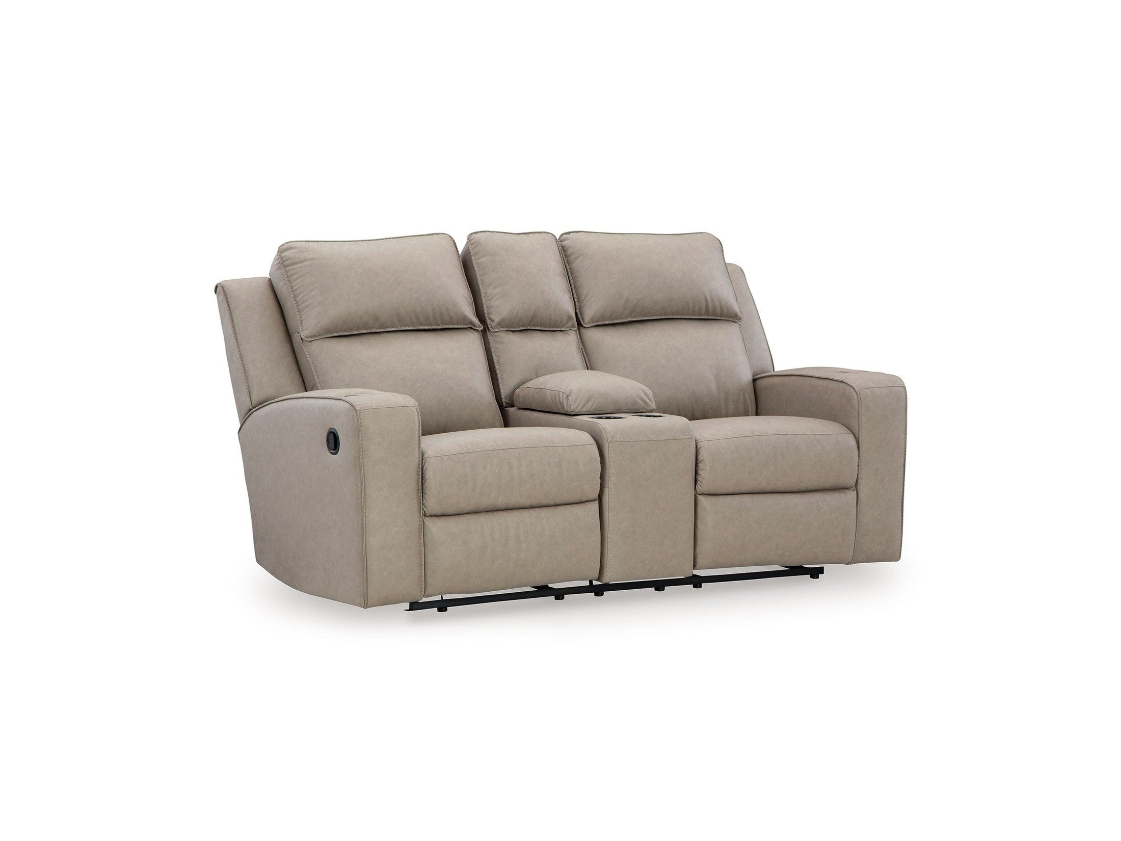 Lavenhorne - Dbl Rec Loveseat W/Console - Pebble