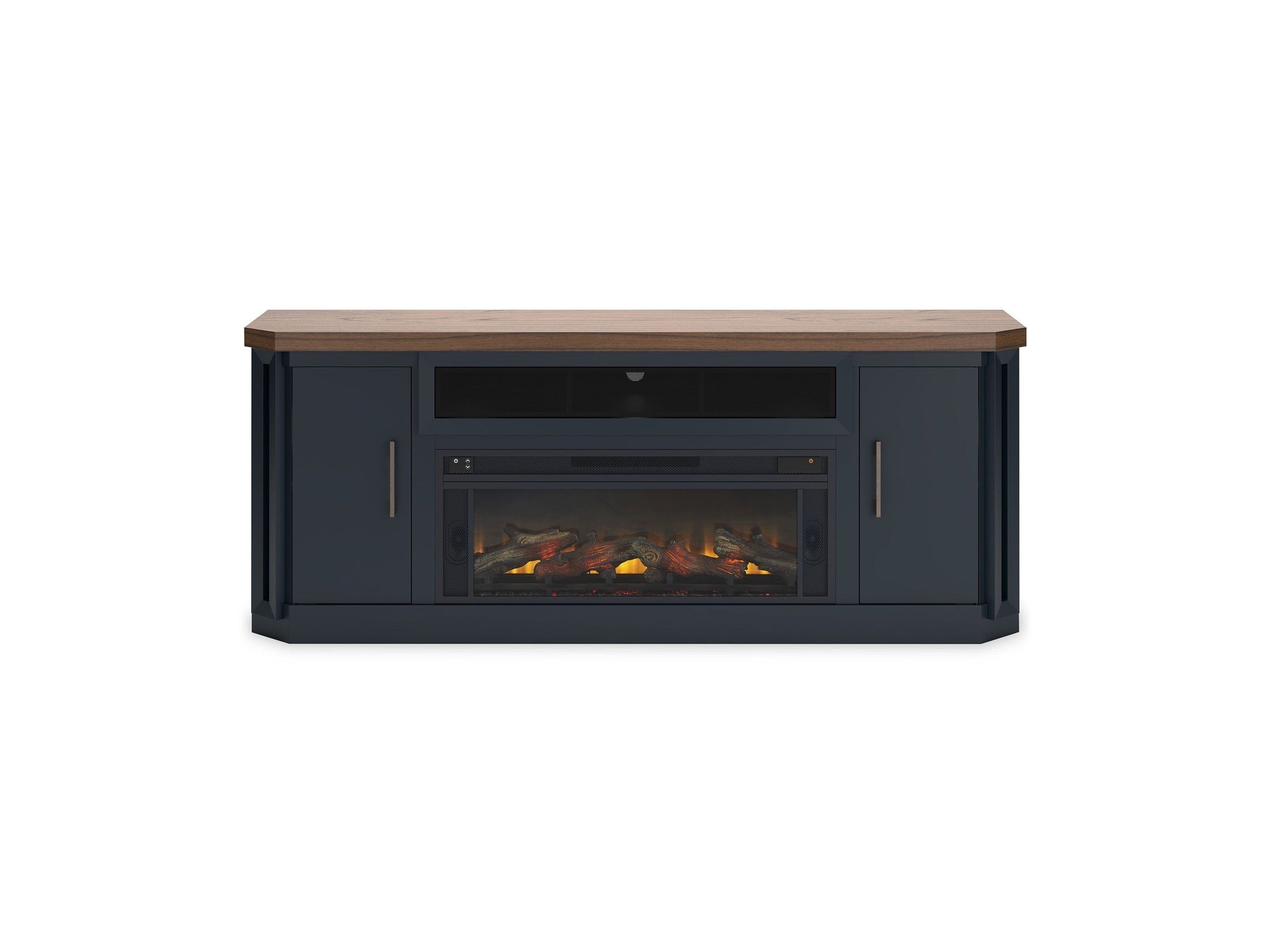 Landocken - 83" TV Stand With Electric Fireplace - Two-tone