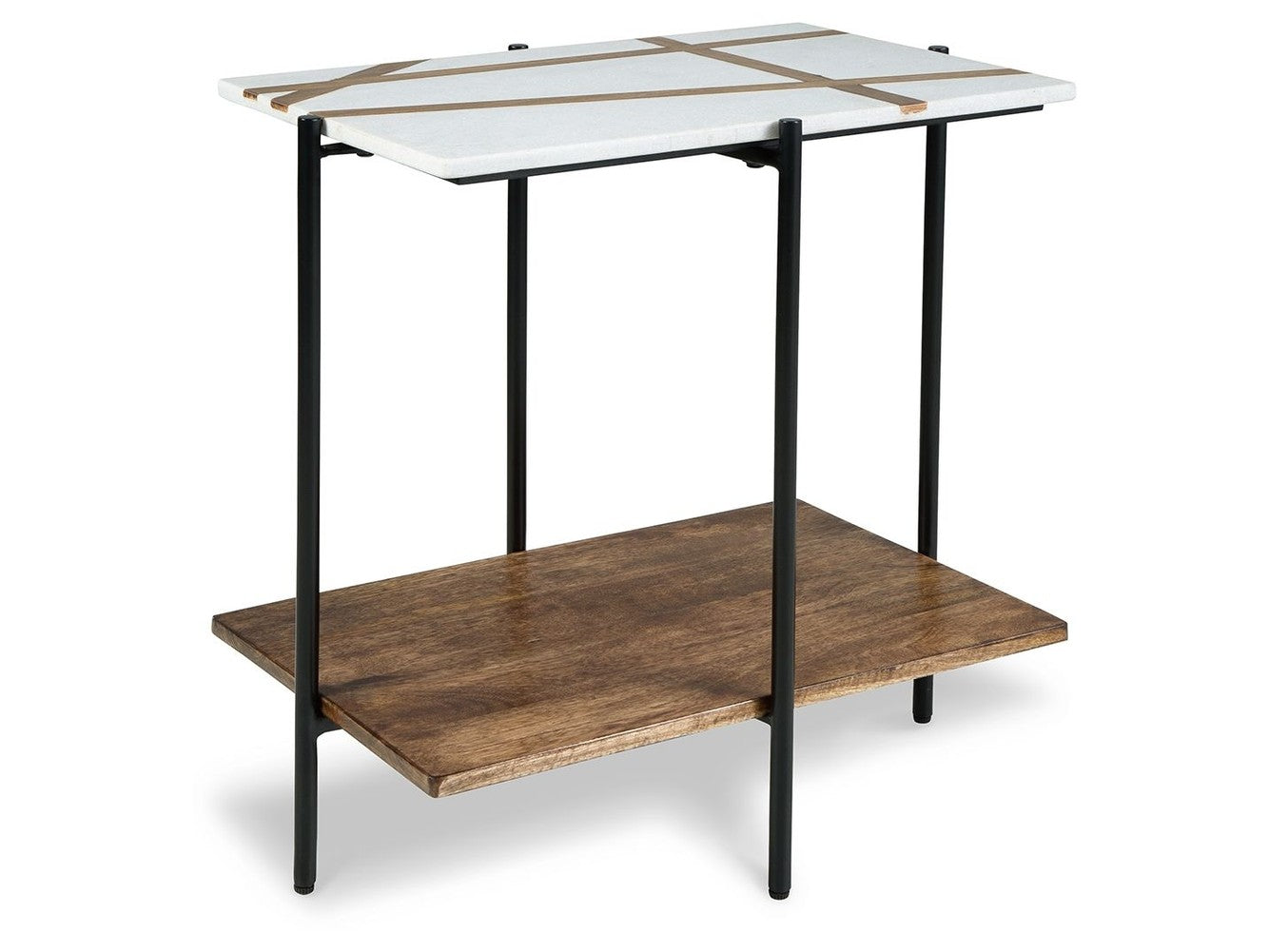 Braxmore - Accent Table - White / Light Brown