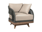 Orbit - Swivel Outdoor Patio Chair - Weathered Eucalyptus / Taupe