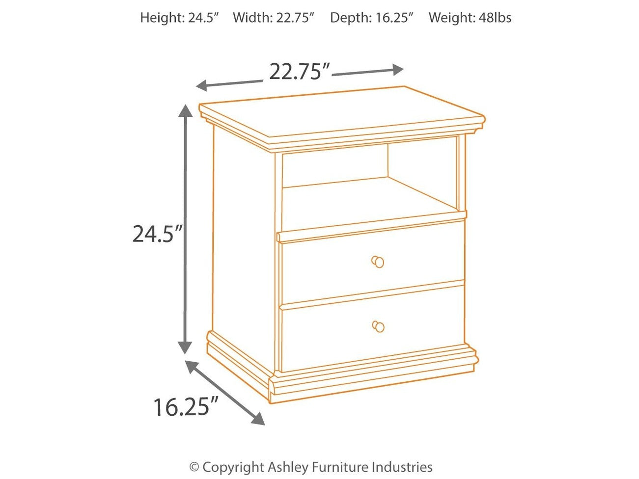Maribel - One Drawer Night Stand - Black