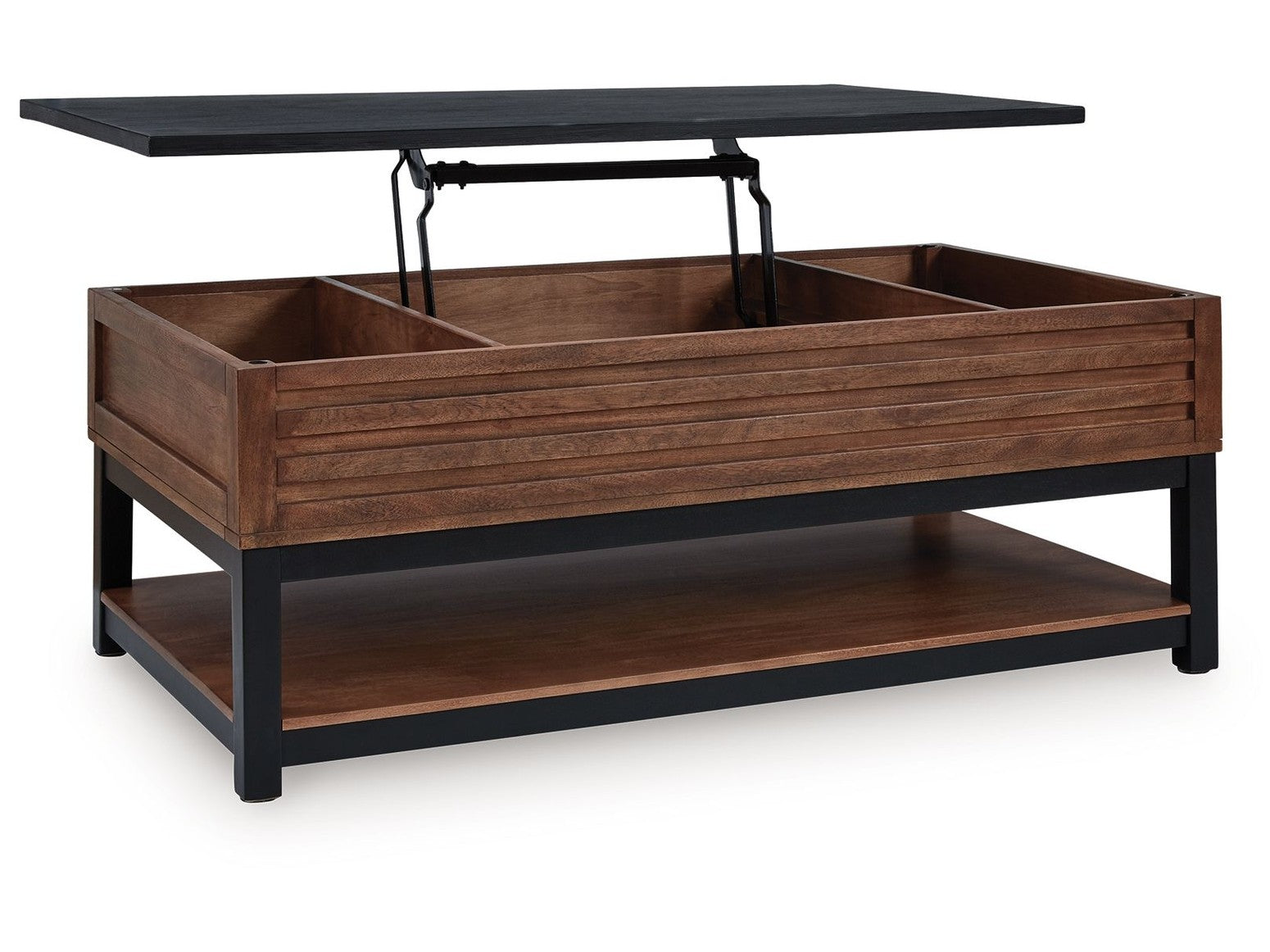Kallari - Lift Top Cocktail Table - Warm Brown / Black