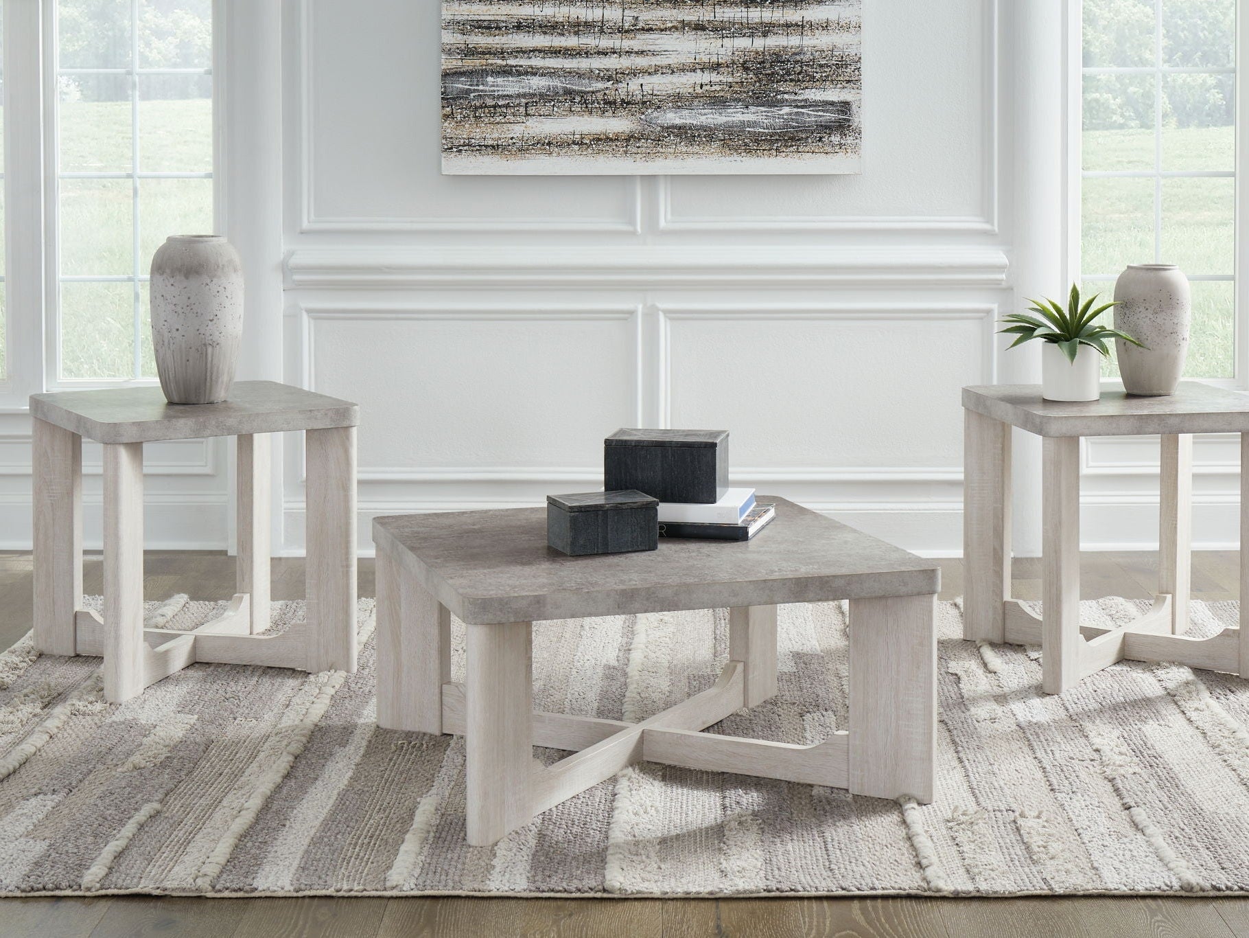 Garnilly - Occasional Table Set (Set of 3) - Whitewash
