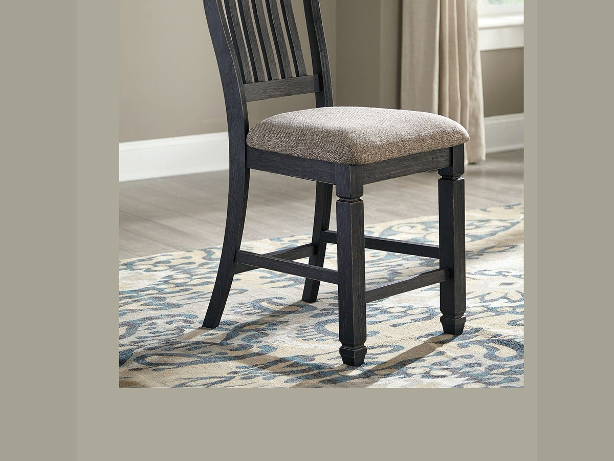 Tyler Creek - Upholstered Barstool (Set of 2) - Black / Grayish Brown
