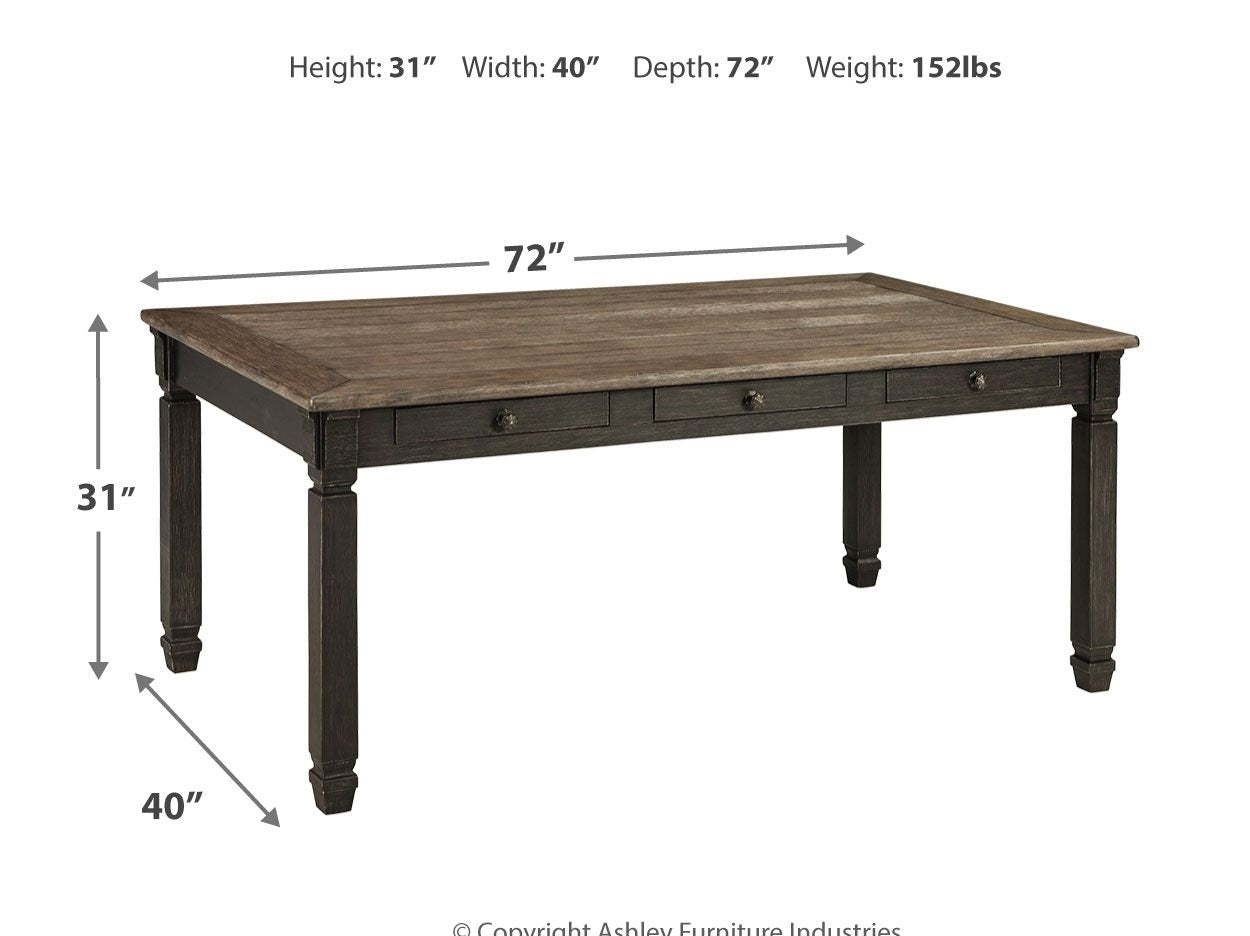 Tyler Creek - Rectangular Dining Room Table - Black / Gray