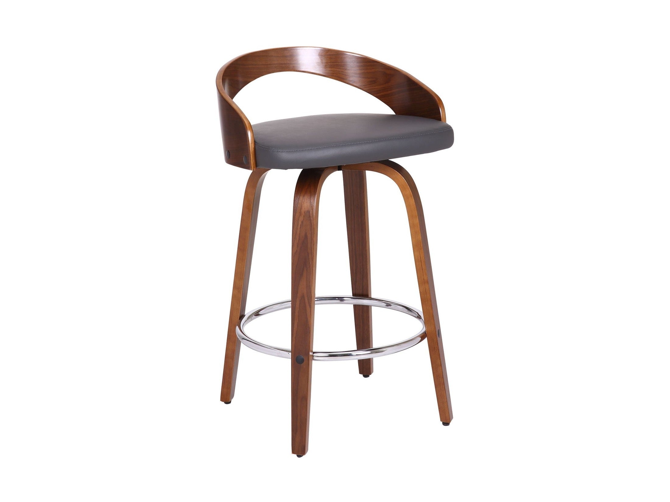 Sonia - 26" Counter Height Swivel Bar Stool - Walnut Wood