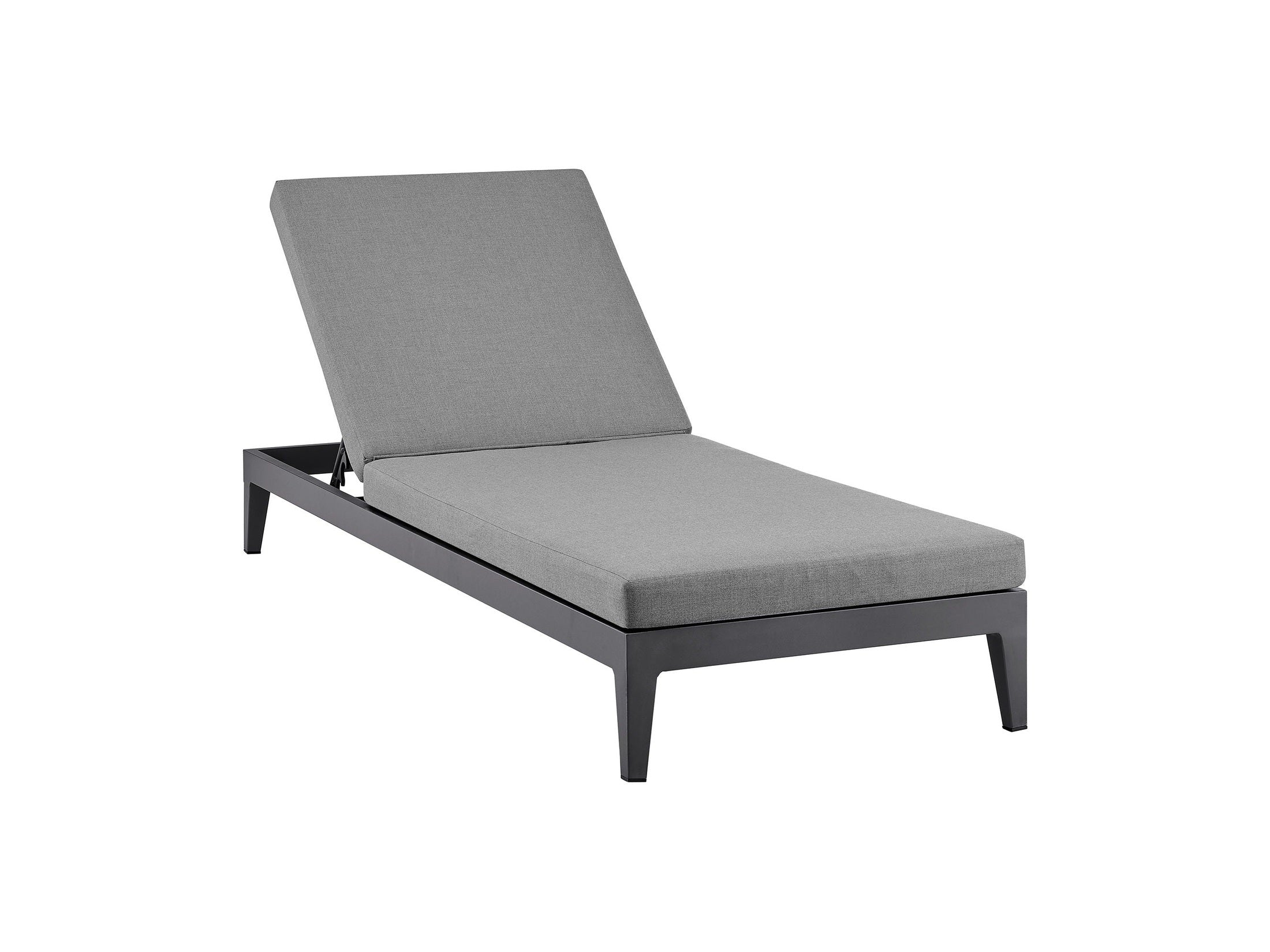 Menorca - Outdoor Patio Adjustable Chaise Lounge Chair - Gray
