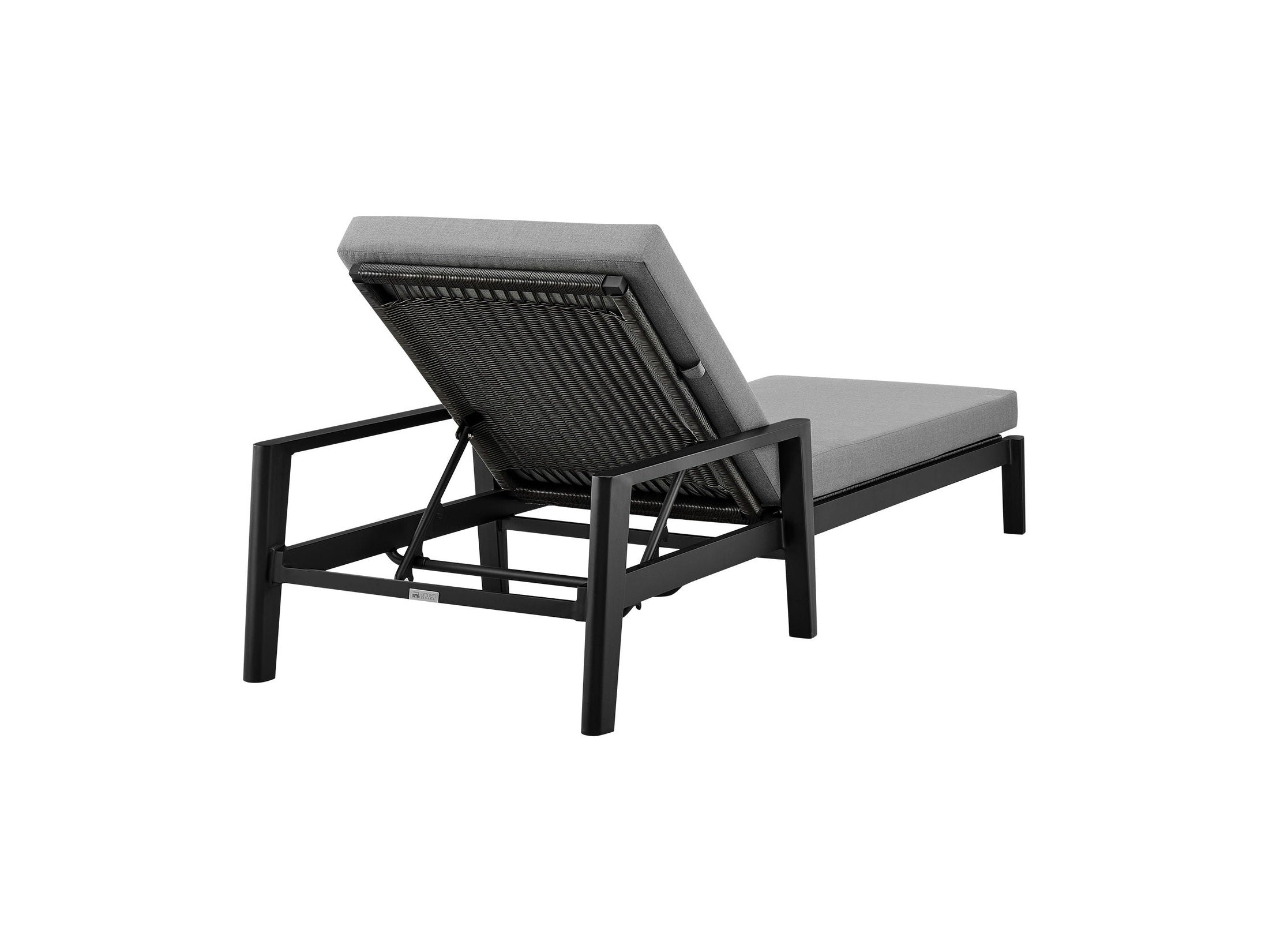 Cayman - Outdoor Patio Adjustable Chaise Lounge Chair In Aluminum With Gray Cushions