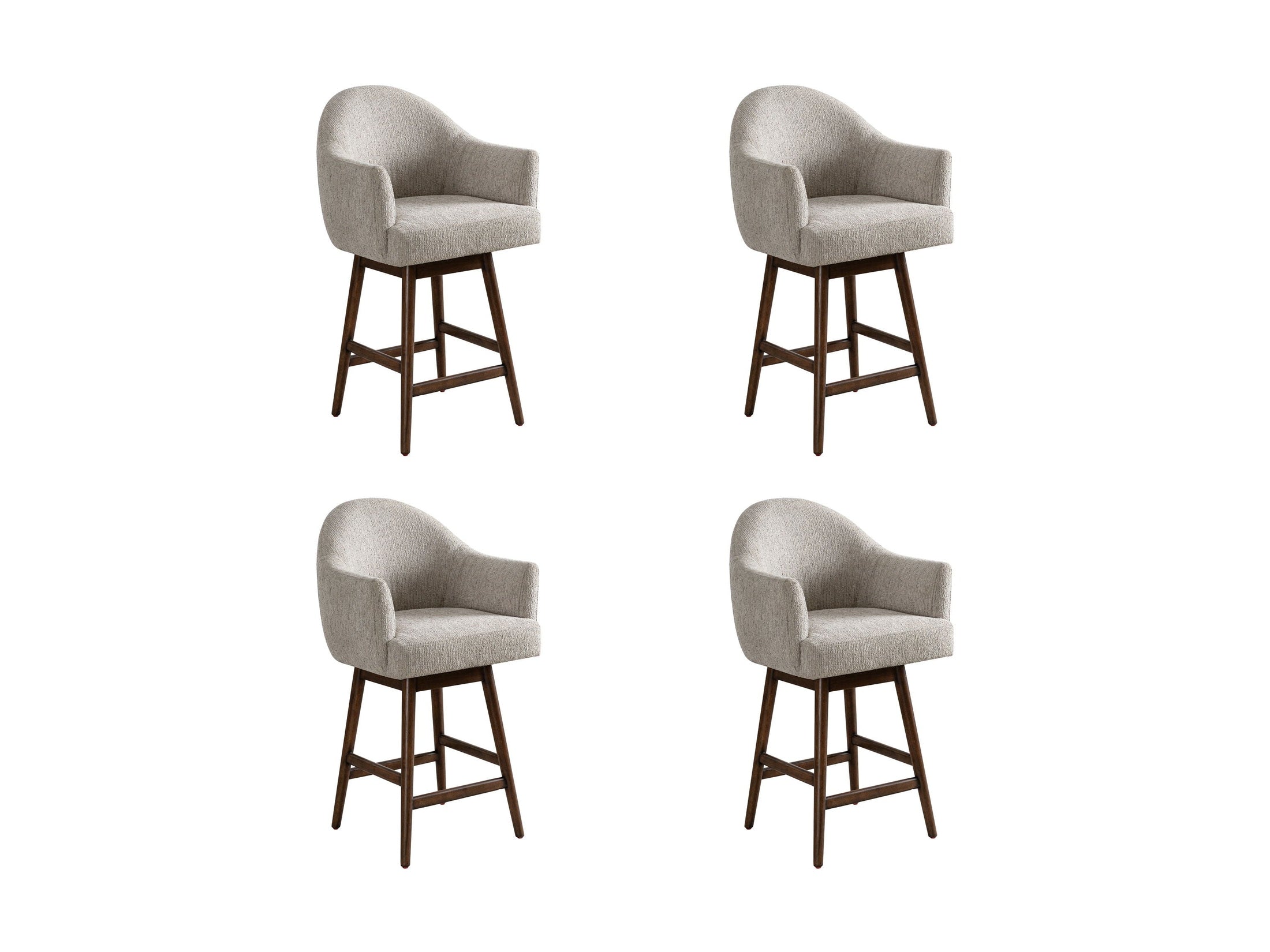 Jaxon - Brown Solid Wood Upholstered 26" Counter Height Swivel Barstool