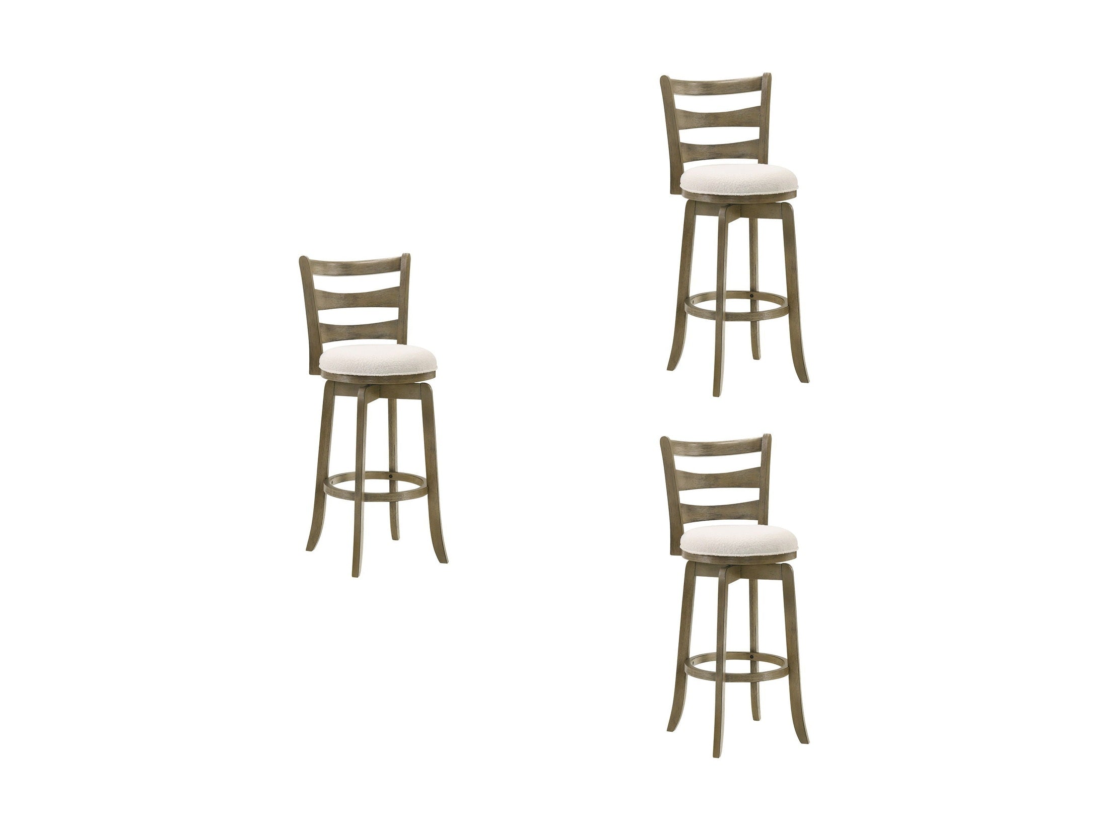 Melindra - Modern Farmhouse Swivel Wood Bar Height Kitchen Bar Stool