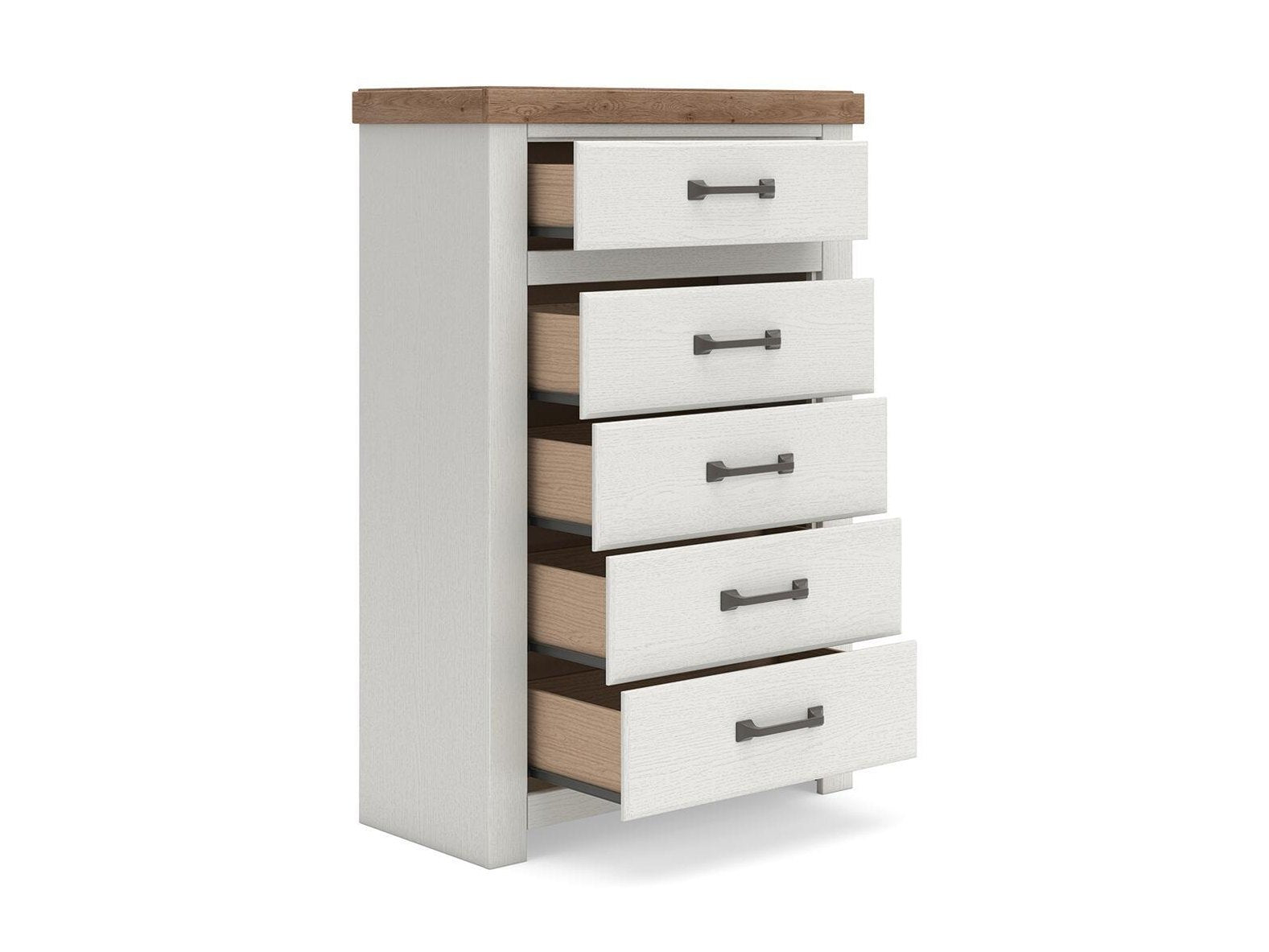 Savonport - Five Drawer Chest - White / Brown