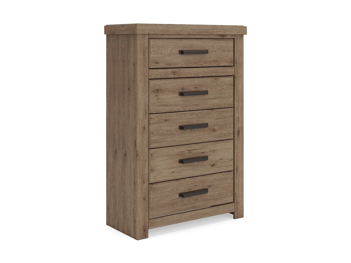 Oliandon - Five Drawer Chest - Light Brown