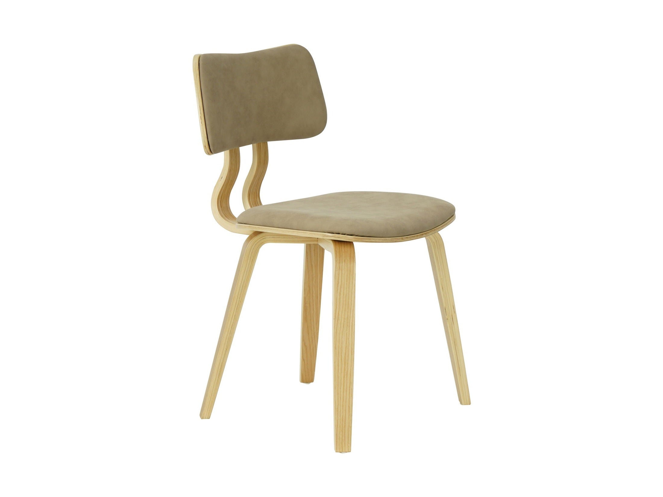 Jaguar - Curved Back Wood Dining Chair With Faux Leather Seat